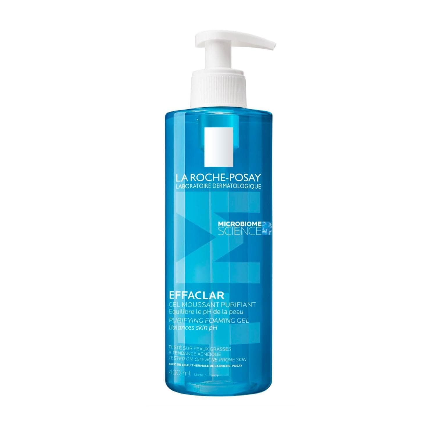 La Roche-Posay Effaclar Gel Detergente Schiumogeno, Purificante, 400 ml | Per Pelli a Tendenza Acneica, Rimuove Sebo e Impurità, Arricchito con Acqua Termale e Zinco