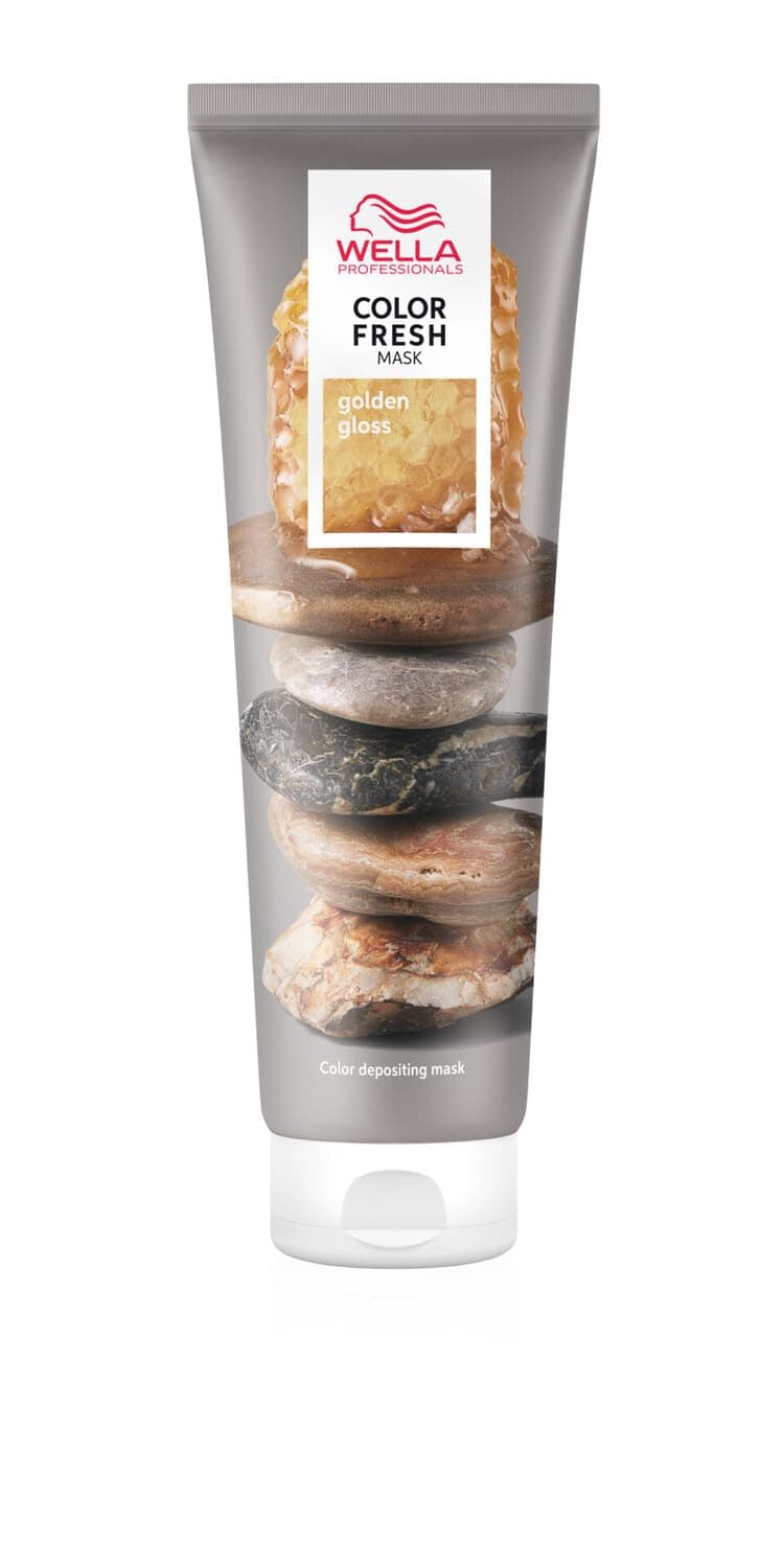 Wella Professionals Color Fresh Mask Golden Gloss – Haarkur zum Beleben und Verändern der Haarfarbe – pflegende Tönung mit Avocadoöl – für mittelblondes bis helles Haar – 150 ml