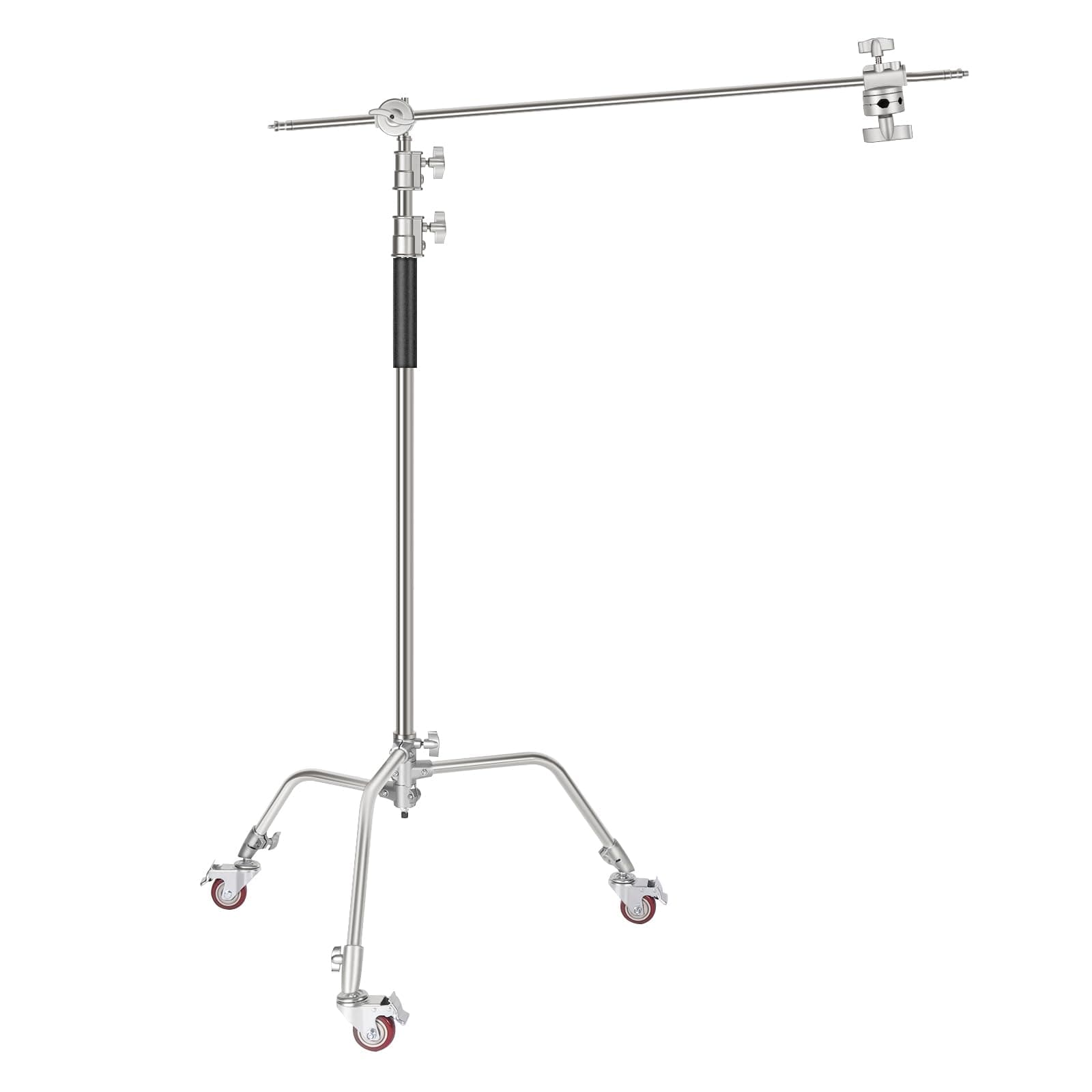 Neewer Pro 100% Metal C Soporte Luz Soporte con Ruedas Máx. Soporte Reflector Ajustable de 330CM de Altura con Brazo Articulado de 120cm y 3 Poleas