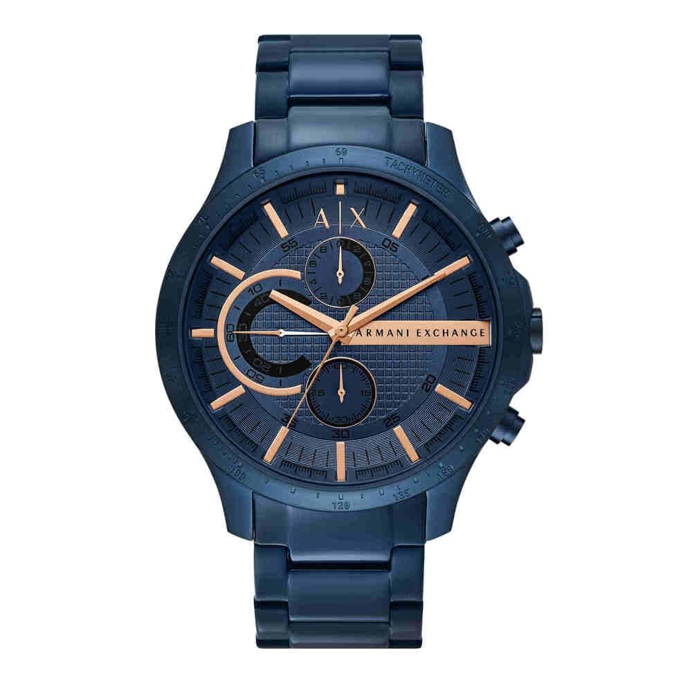 Armani Exchange Relojes de Hombre, Movimiento de Cuarzo cronógrafo y Caja de 46 mm con Correa de Acero Inoxidable