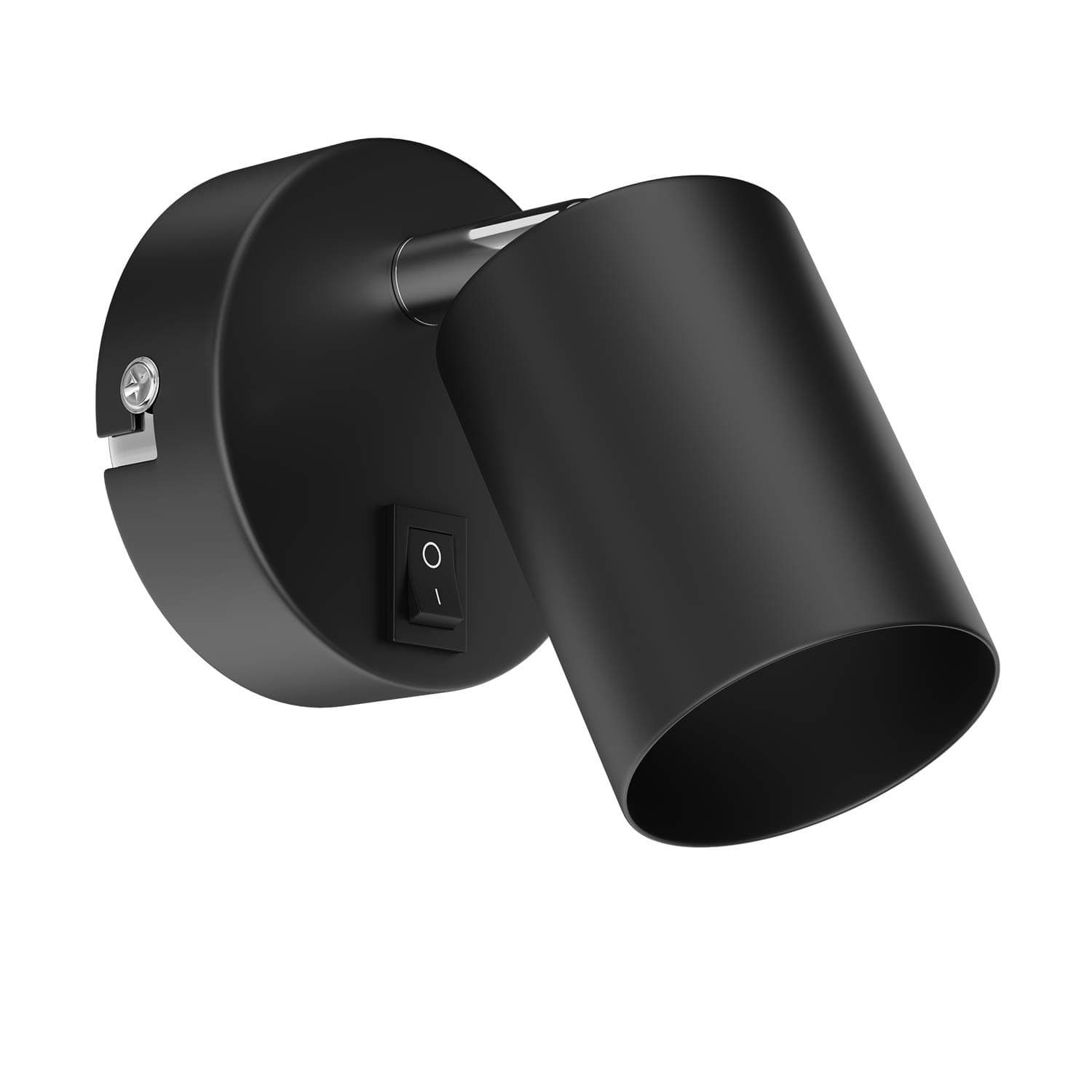 ledscom.de Wandleuchte WAIKA, Schalter, schwarz matt, rund, 1x GU10 max. 60W