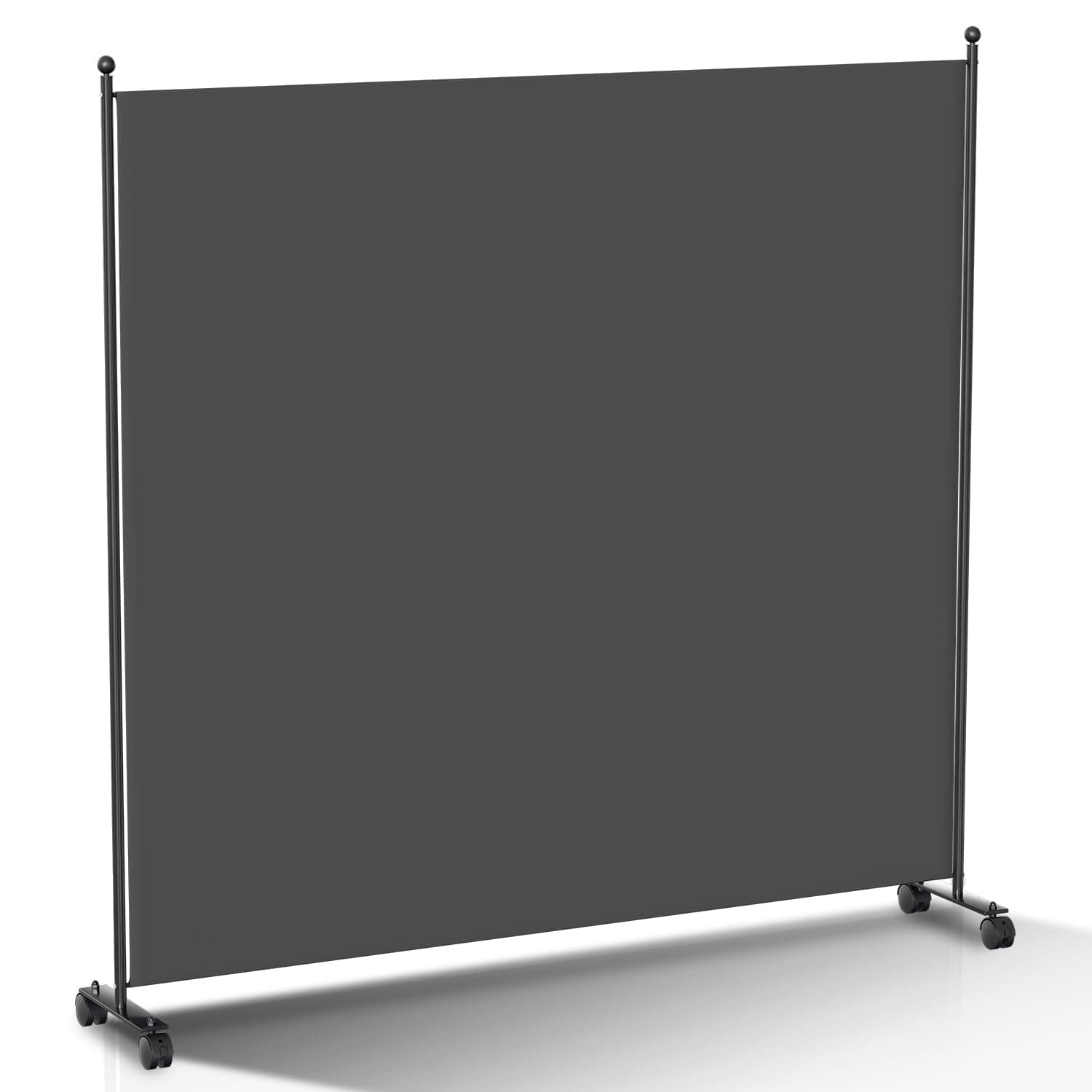 Hebitod Biombo plegable de 1 pieza, biombo de metal y poliéster, ajuste flexible, protección visual, interior 187 x 181 cm, antracita