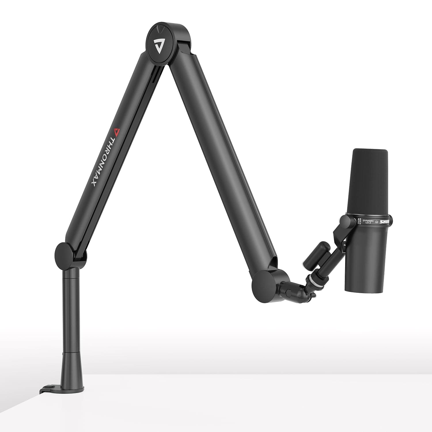 Thronmax-S8 Bras Micros, Supports pour Micros Réglable rotatif à 360 °, Pied de microphone à Ciseaux avec Câble Intégré en acier inoxydable pour Blu Yeti, 1/4“，3/8" to 5/8" Universelle