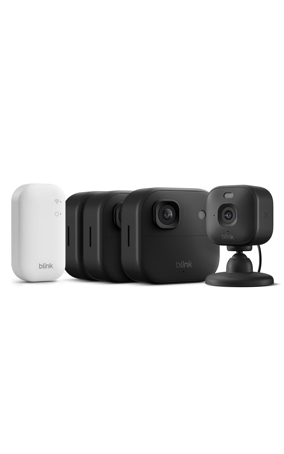 Caméra extérieure 2K+ Blink avec Caméra Mini 2K+ Blink (nouvelle génération), Noir, module de synchronisation de base inclus