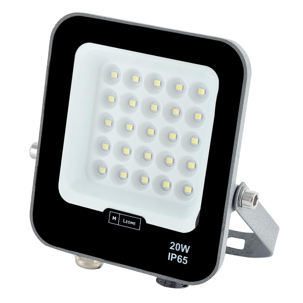 M Ledme - Foco Proyector Led Napoli Plus 20W, 2.400 lumen, IP65 Regulable, Color Luz fría (6000k), Iluminación exterior, De uso para jardín, patios, parking, hotel, naves etc.