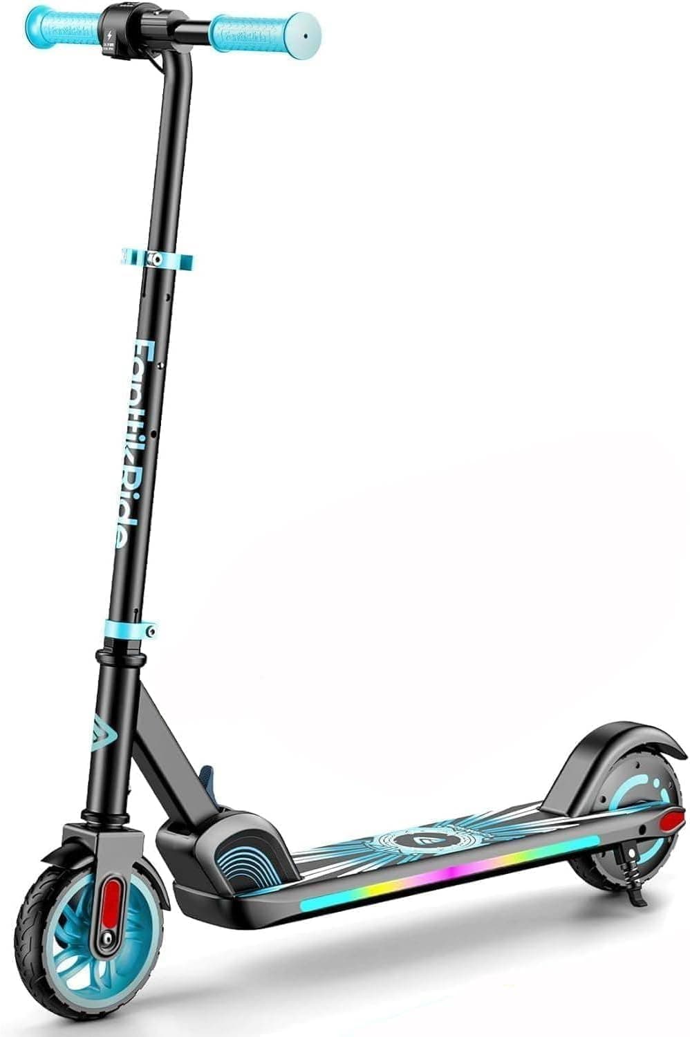 FanttikRide C9 Apex Trottinette Électrique Enfant 1,2-1,6 m, Haut-Parleur Bluetooth, Lumières Arc-en-Ciel, Vitesses 8/13/16 km/h, Autonomie 8 km, Hauteur Réglable, Pliable, Charge maximale 60 kg