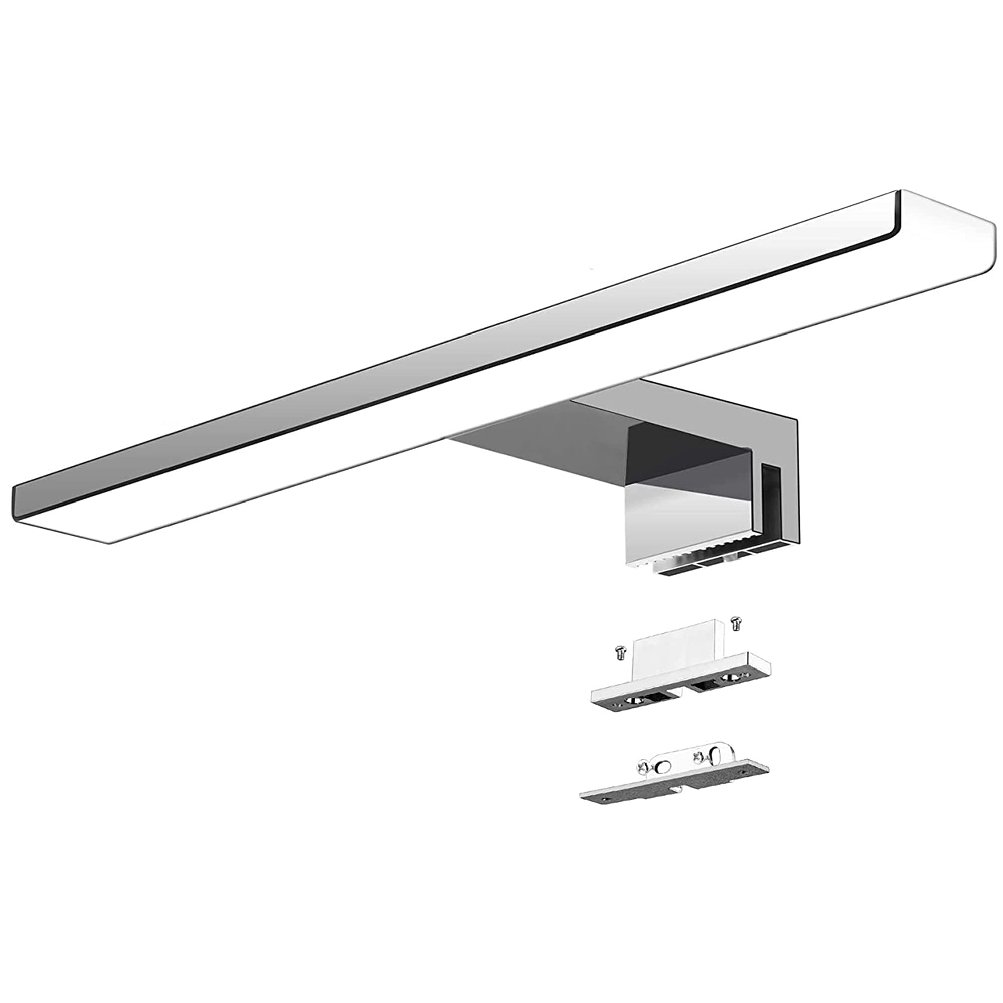 Aogled Lampada da Specchio Bagno 40 cm 10W 820LM 230V Bianco Freddo 6500K, Lampada da Bagno,Morsetto su Specchio/Armadio/Illuminazione a Parete 400mm
