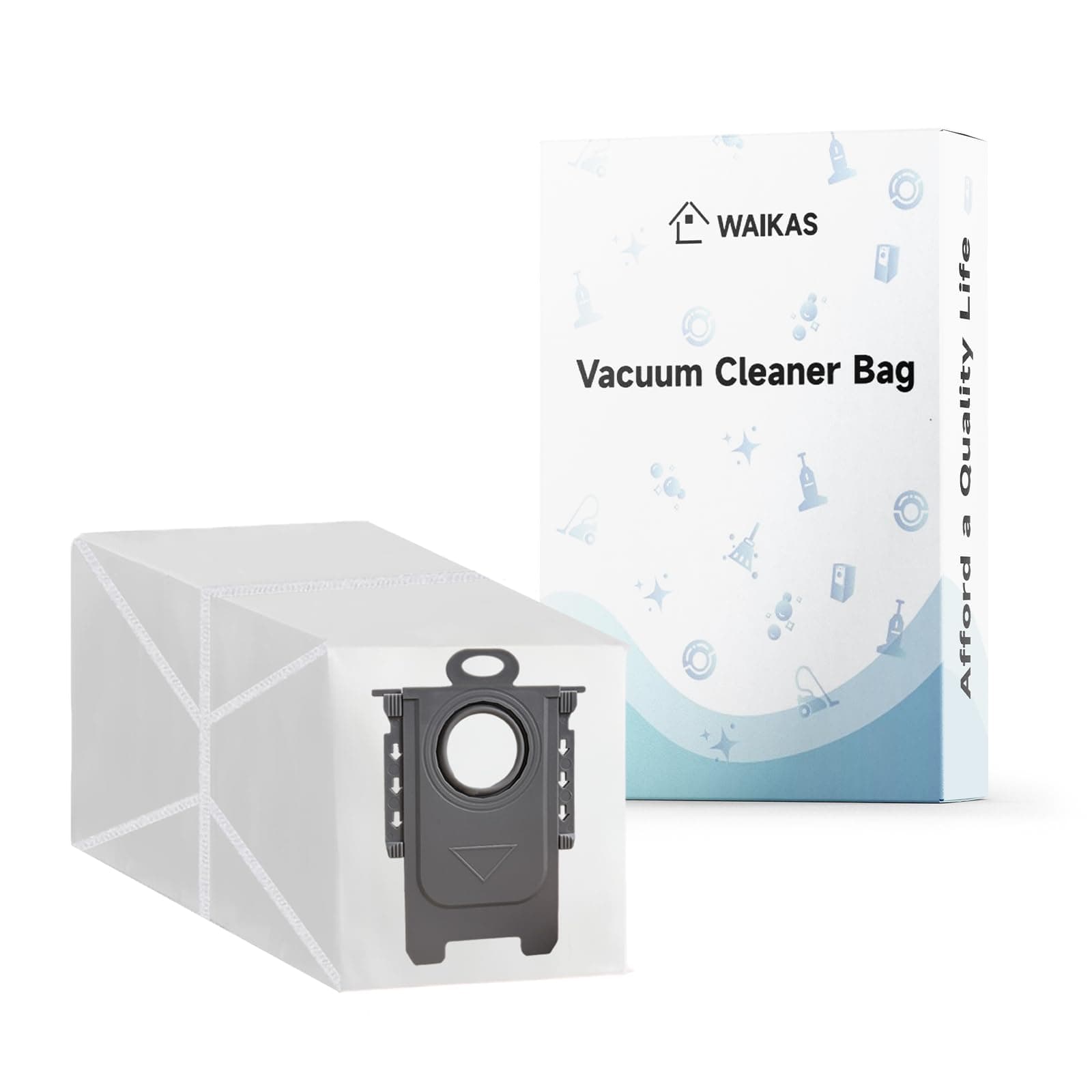 WAIKAS 6 Pack Qrevo Sacchetti per Roborock QV 35A/35S, Qrevo Curv S5X, Qrevo Edge S5A, Saros 20/10/10R/Z70, Qrevo S5V, Qrevo Curv 2 Pro, Q revo Curv/Slim, S8 MaxV Ultra, QR 598 Robot Aspirapolvere
