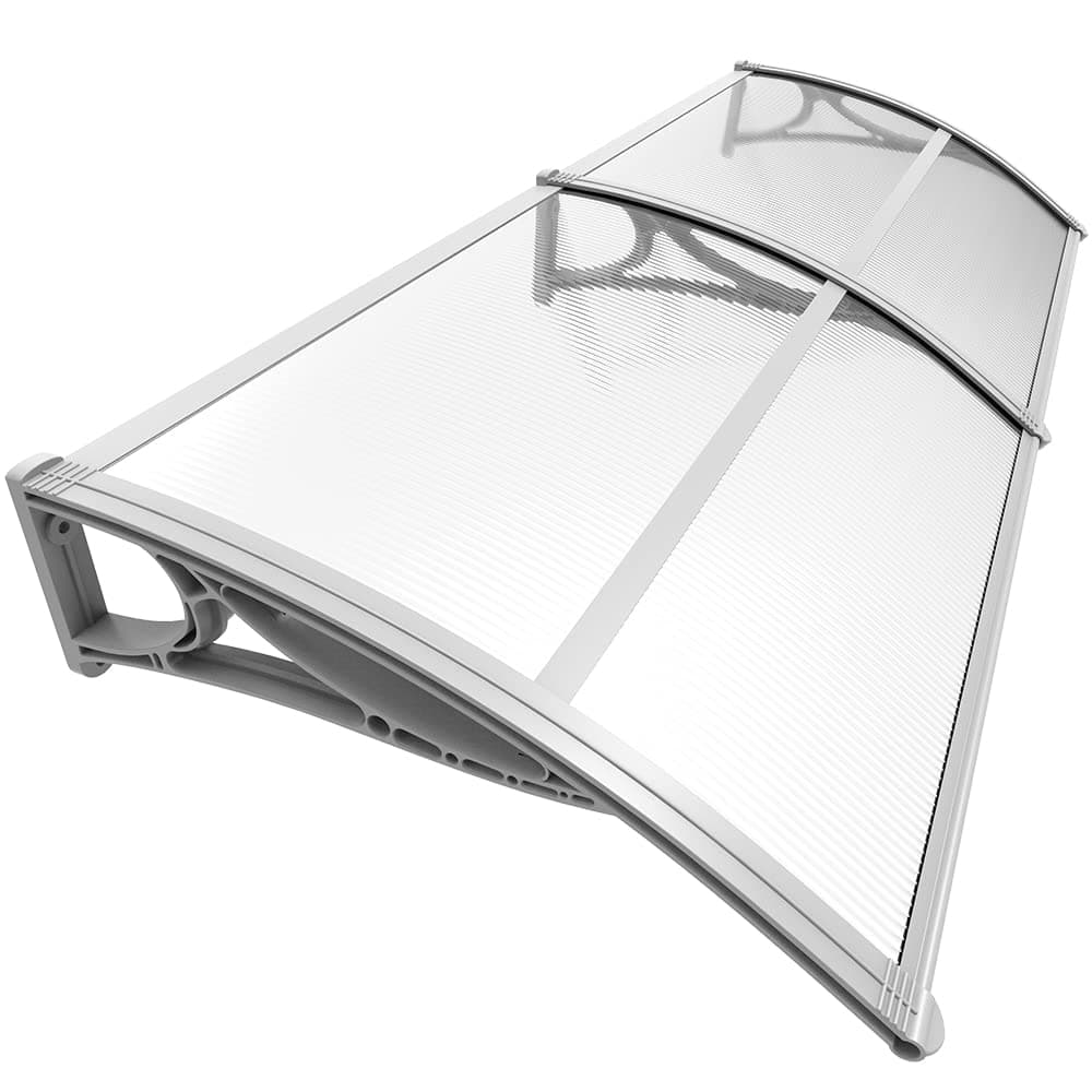 VOUNOT® Marquesinas Exterior para Puertas y Ventanas, 200 x 80 cm Tejadillo de Protección, Toldo Cubierta de Policarbonato en Jardín