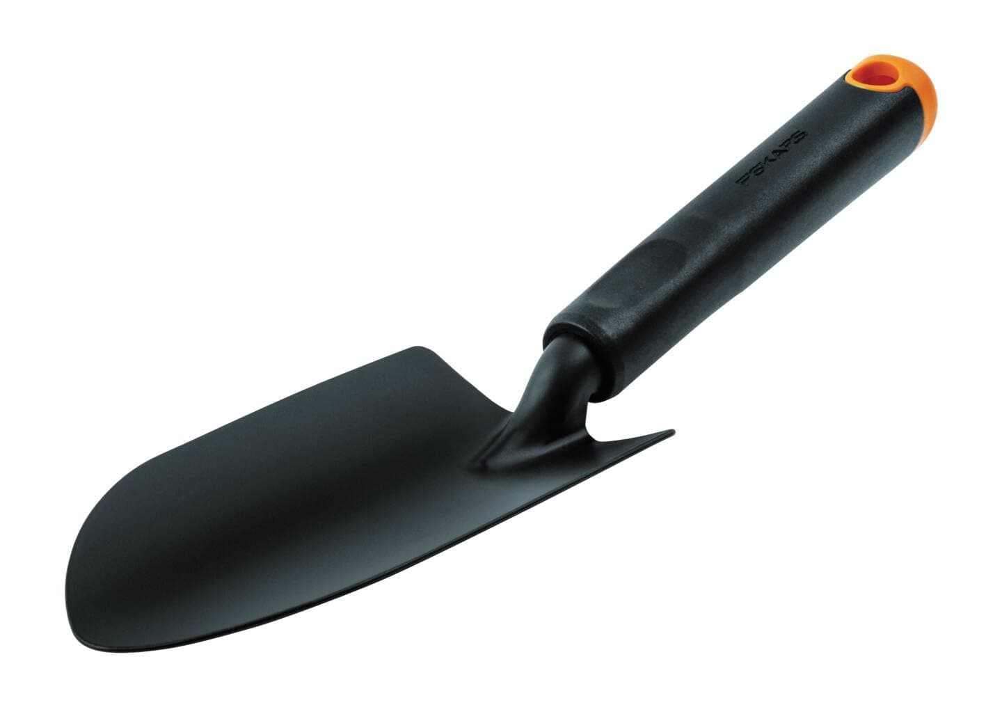 Fiskars Blumenkelle, Für harte Böden, Länge 30 cm, Langlebiger Stahlkopf/Kunststoff Griff, Schwarz/Orange, Ergo, 1027017