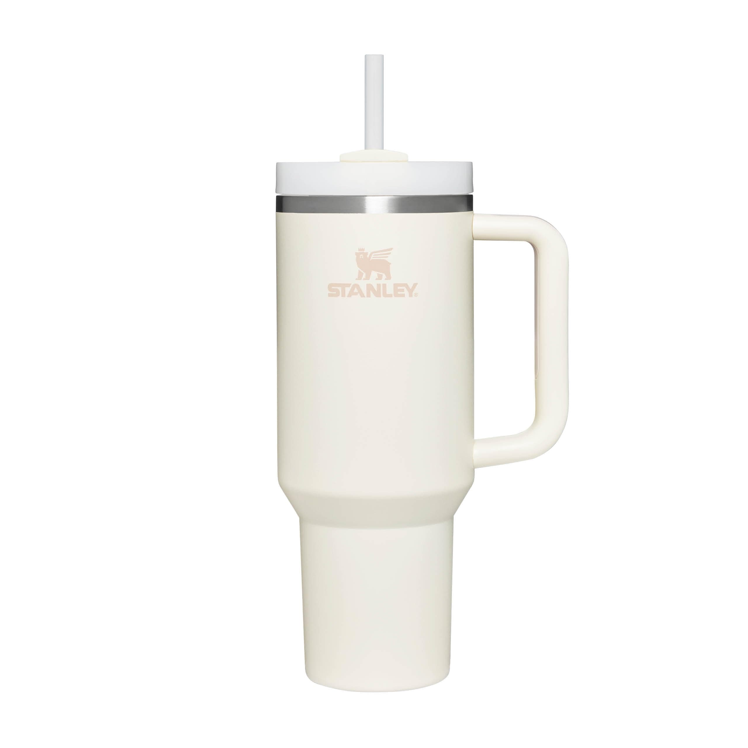 STANLEY Quencher H2.0 Flowstate Trinkflasche Mit Strohhalm 1.2L - Thermobecher Kühlt 11 Stunden - 48 Stunden Eisgekühlt - Spülmaschinenfest - Thermosflasche BPA Frei - Edelstahl Trinkbecher - Cream
