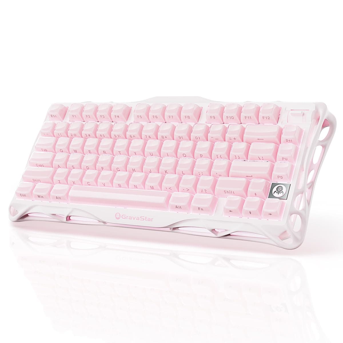 GravaStar - Clavier mécanique de jeu K1 75% sans fil, design exosquelette en aluminium, joint personnalisé, Mercury