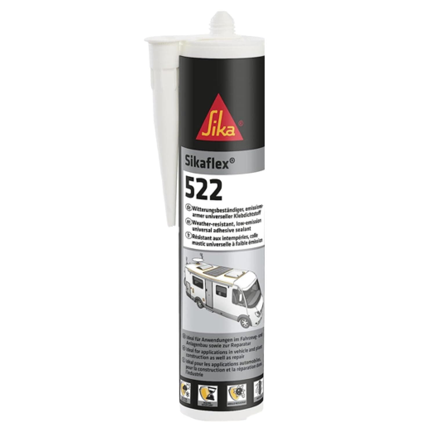 SIKA - Adhesivo/sellador - Sikaflex 522 blanco - Para juntas de caravanas y autocaravanas - Interior y exterior - Resistencia a la intemperie - 300 ml