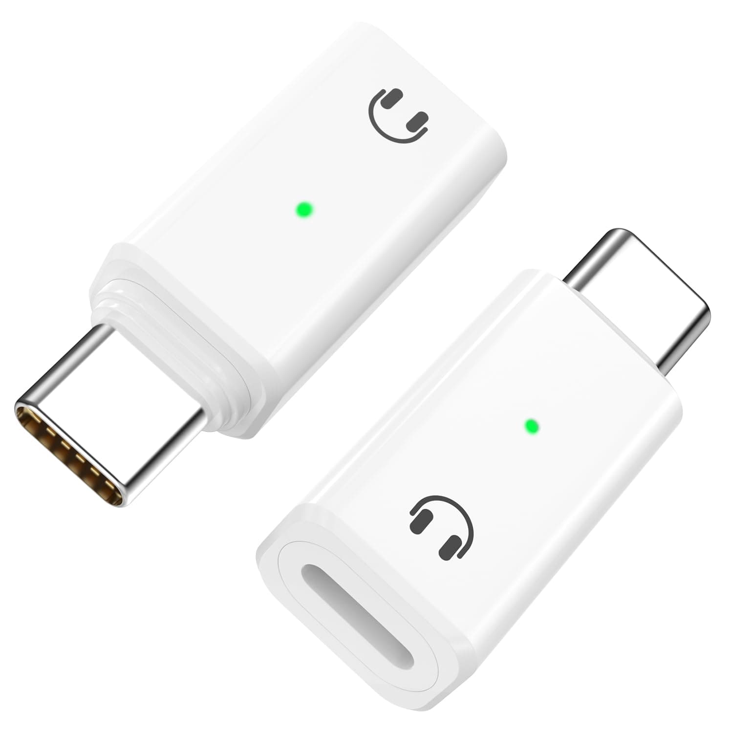 MoKo Lightning auf USB-C Audio Adapter, 2 Stück USB C auf Lightning Kopfhörer Adapter für iPhone Air 17 16 16e 15 Pro Max Plus, iPad Air/Pro, MacBook, Nicht zum Lade/Daten, Weiß