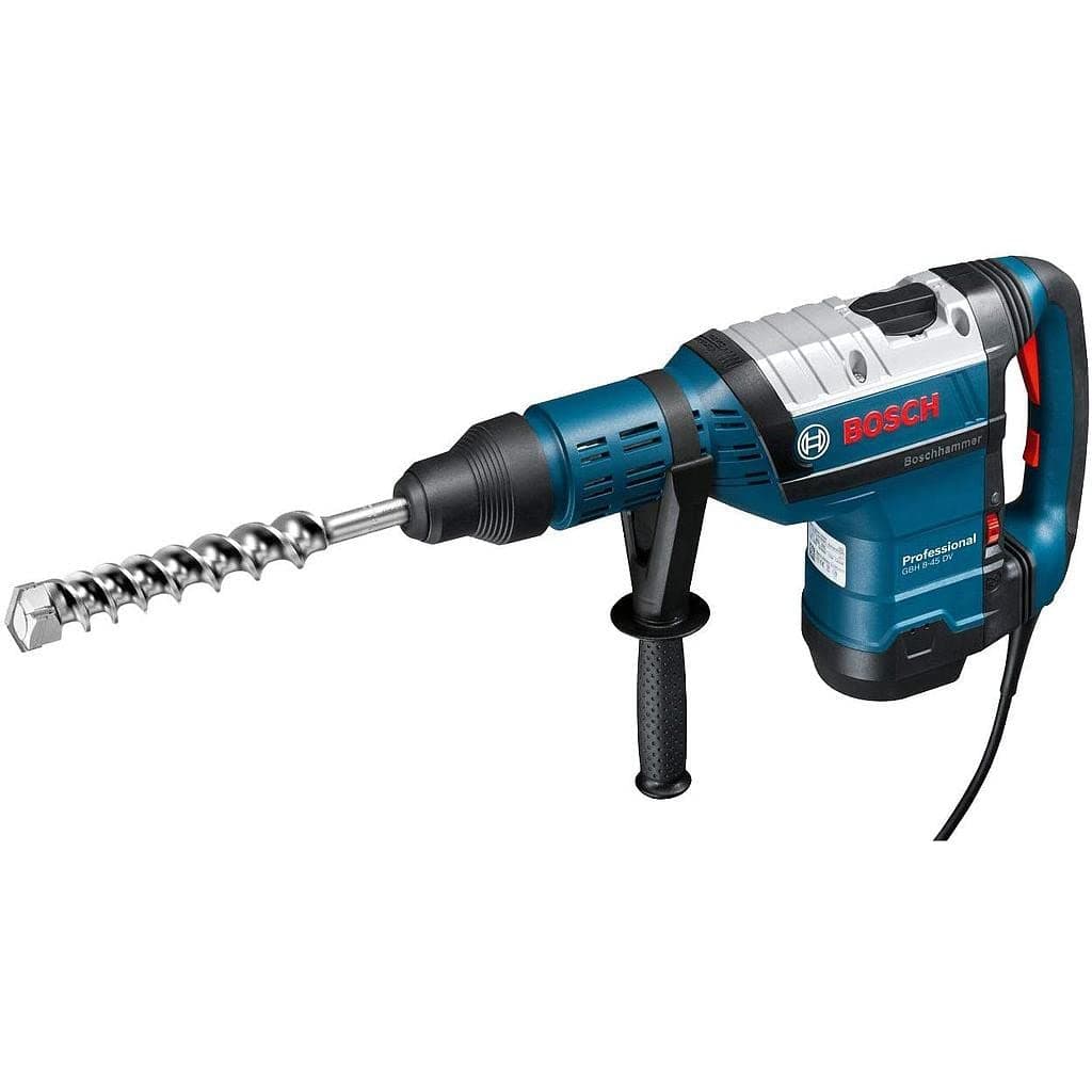 Bosch Professional perforateur GBH 8-45 DV (1 500 W, Ø perçage dans béton avec forets pour perforateur :12-45 mm, force de frappe max. : 12,5 J, SDS max, tube de graisse, poignée auxiliaire, coffret)