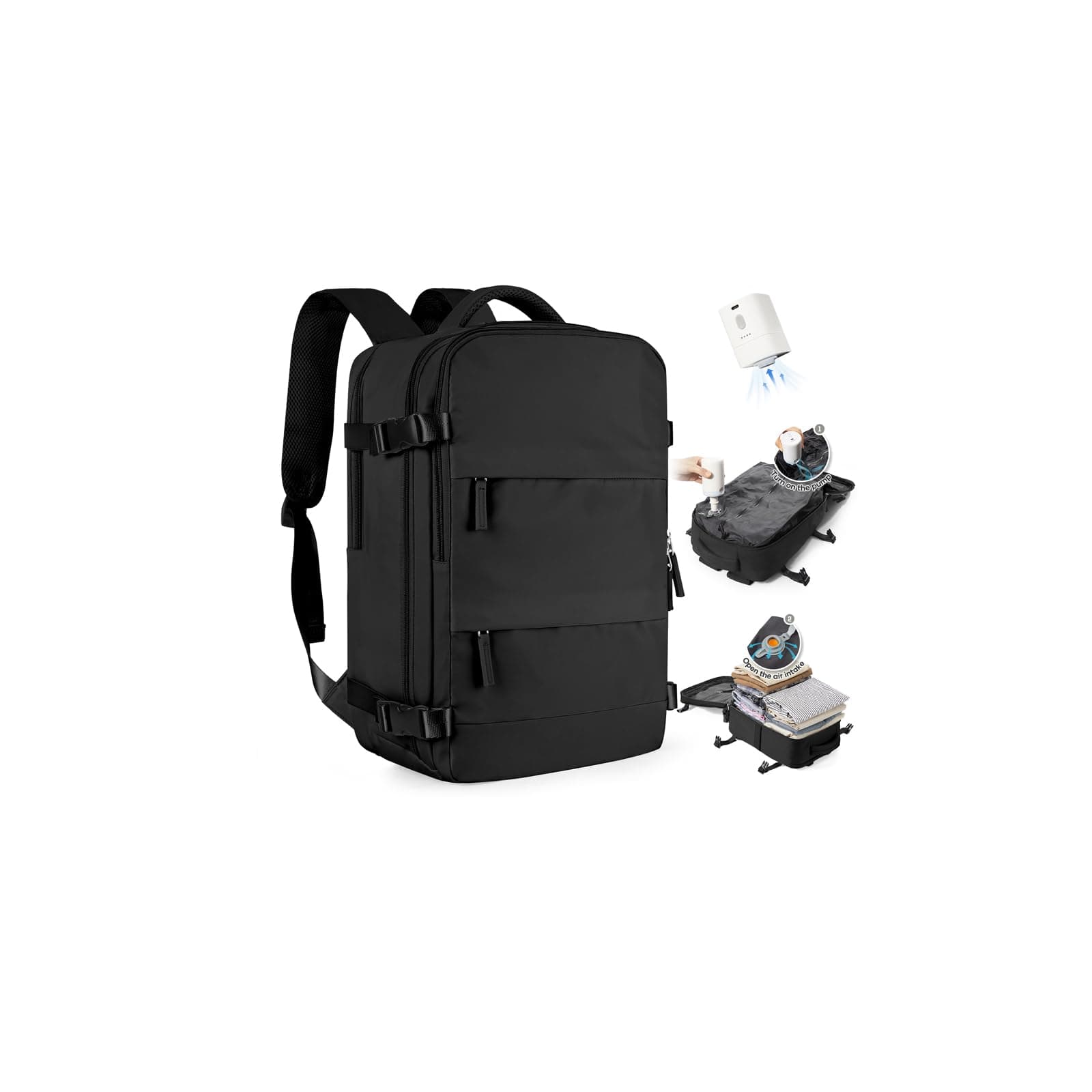 SZLX Mochila al Vacío con Bomba Mochila Viaje Cabina Avion 40x20x30 Mujer Ryanair Equipaje de Mano 40x30x20 Vueling Wizzair Mochila Viaje Bolsas de Viaje Easyjet para Portatil Hombre