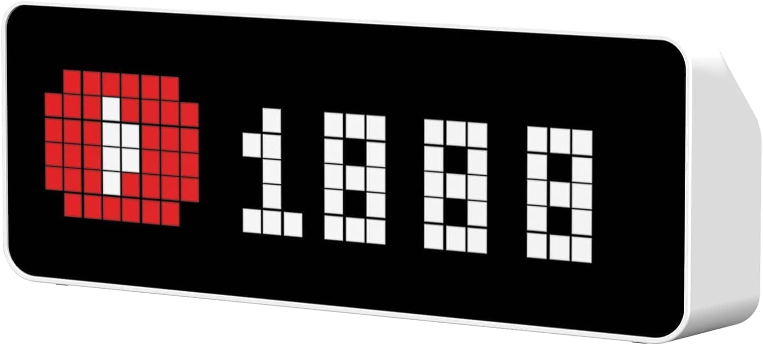 ULANZI Reloj Píxel Inteligente Decorativo, Reloj Despertador Digital con Tiempo, Contador de Redes Sociales, Reloj de Cabecera Retro Vintage, Decoración de Oficina & Gaming Room, para TikTok Youtube