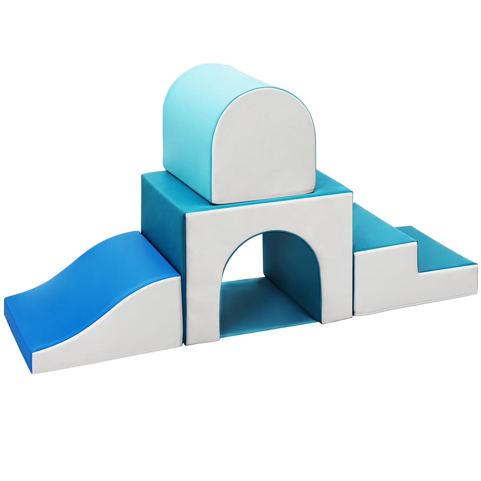 GeerWest Parcours Motricité Bébé 4 Pièces: Module Motricité Enfant Cuir PU Blocs Mousse Éducatifs - Jouets Descalade Bébé Structure d'escalade Antidérapante Ensemble Arche Elliptique(Moderne)