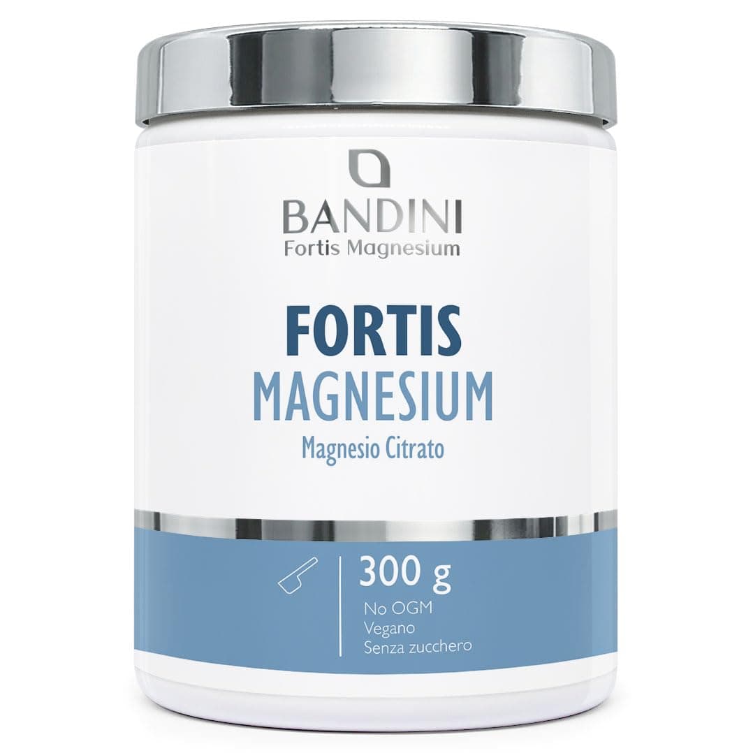 Bandini® FORTIS MAGNESIUM per Stitichezza - Magnesio Citrato e Carbonato Completo in Polvere - Lassativo Forte per Ansia, Stress e Memoria - Riduzione di stanchezza e affaticamento - 100% Vegan - 300g