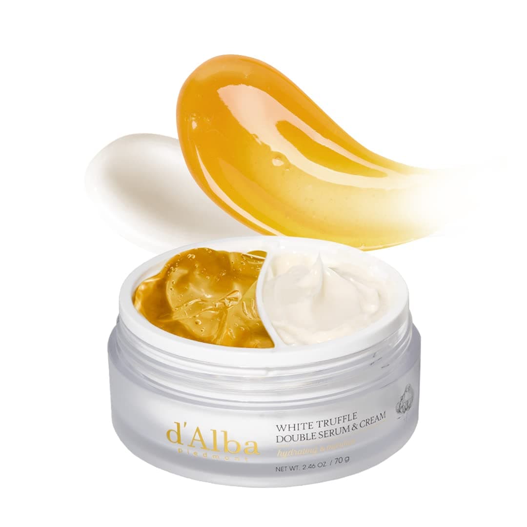 d'alba Crema y suero doble de trufa blanca italiana, 2 en 1 personalizable, elasticidad y cuidado nutritivo, crema vegana para todo tipo de piel, skincare coreano (70 g)