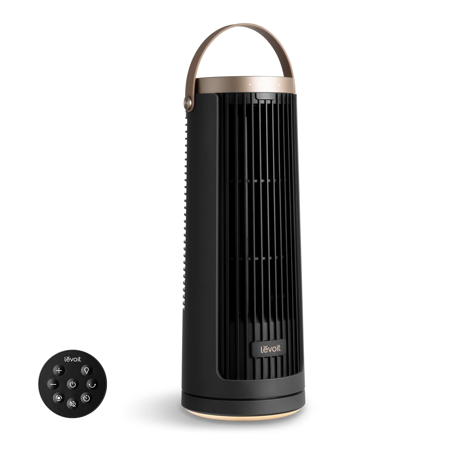 Levoit Windi Mini Pro Ventilatore a Torre Compatto Portatile, 20 dB Silenzioso, Motore DC con Batteria Integrata, Raffreddamento Fino a 7 m/s, 5 Velocità, Oscillazione 90°, Timer 12h, Grigio Scuro