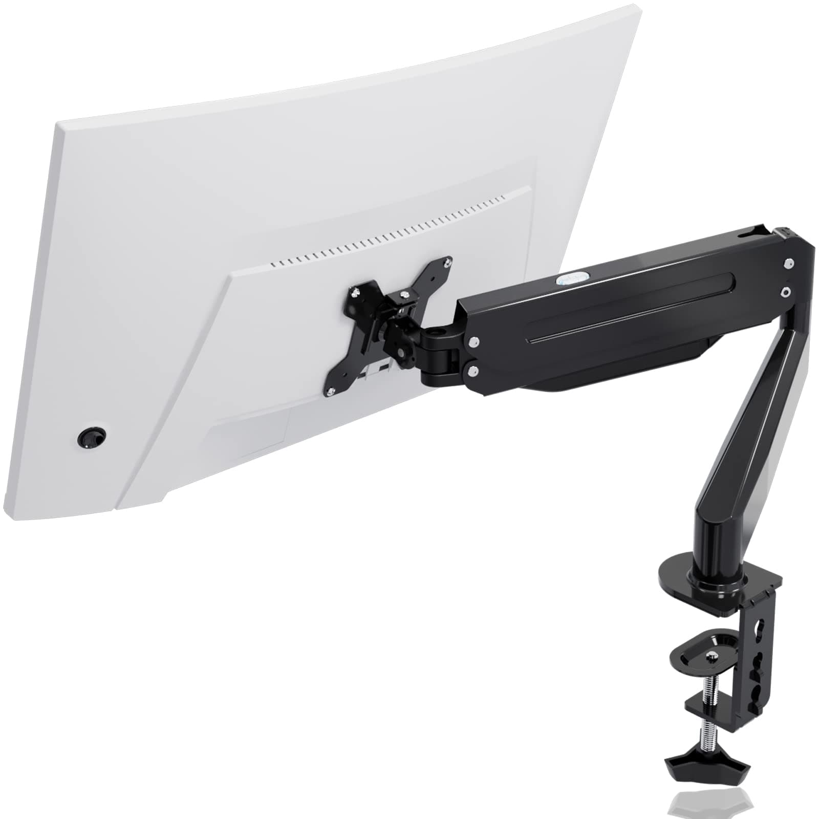 suptek Support Ecran PC Bras pour Moniteur Simple avec Ressort à Gaz,17 à 32 Pouces,Pivotement, Rotation, Bras pour Moniteur jusqu'à 10 kg, VESA 75/100 mm, Support Ecran PC Bureau, Pied Ecran PC-MD8