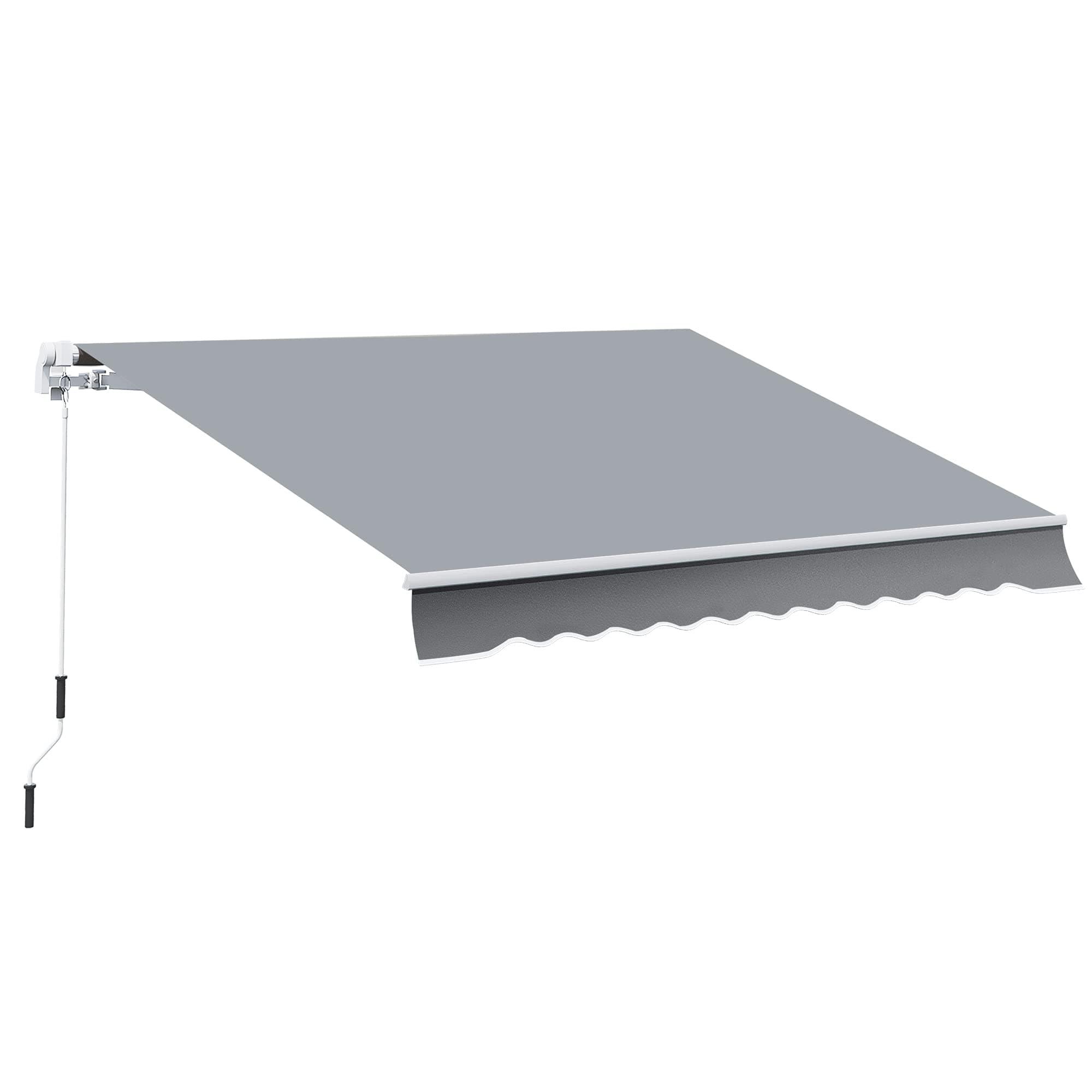 Outsunny Store banne Manuel rétractable 295 x 245 cm Store Exterieur terrasse avec manivelle, Angle réglable 45°-85°, Aluminium et Polyester 280 g/m², auvent de terrasse, Balcon, Cour, Gris