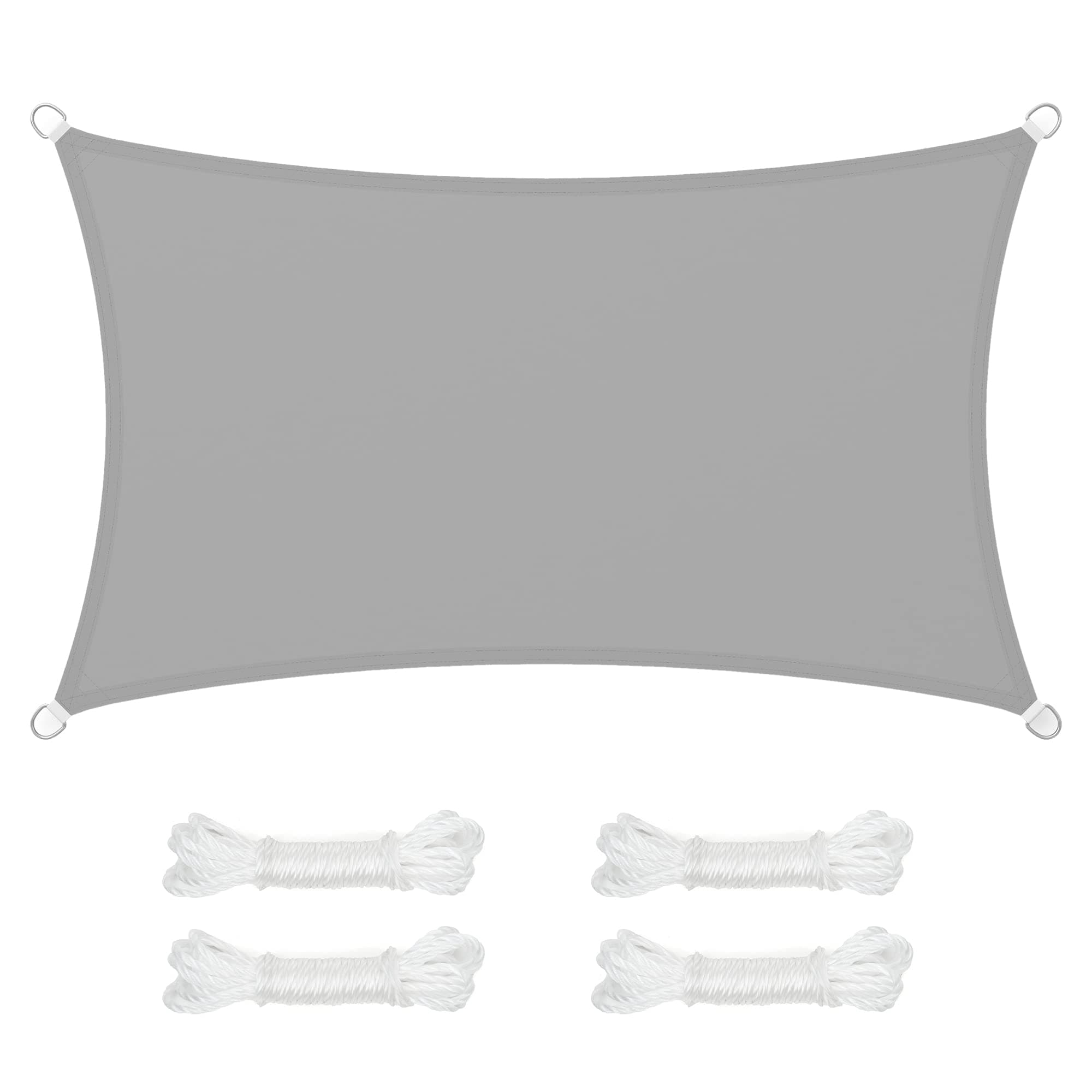 SONGMICS Sonnensegel 3 x 5 m, Wasserfest (Mind. 1000 Mm), Uv-Schutz, Sonnenschutz Aus Rei Ÿfestem Polyester, H Lt 93% Sonnenstrahlen Ab, Wetterfest, Garten, Balkon, Terrasse, Camping, Hellgrau GSH35QY