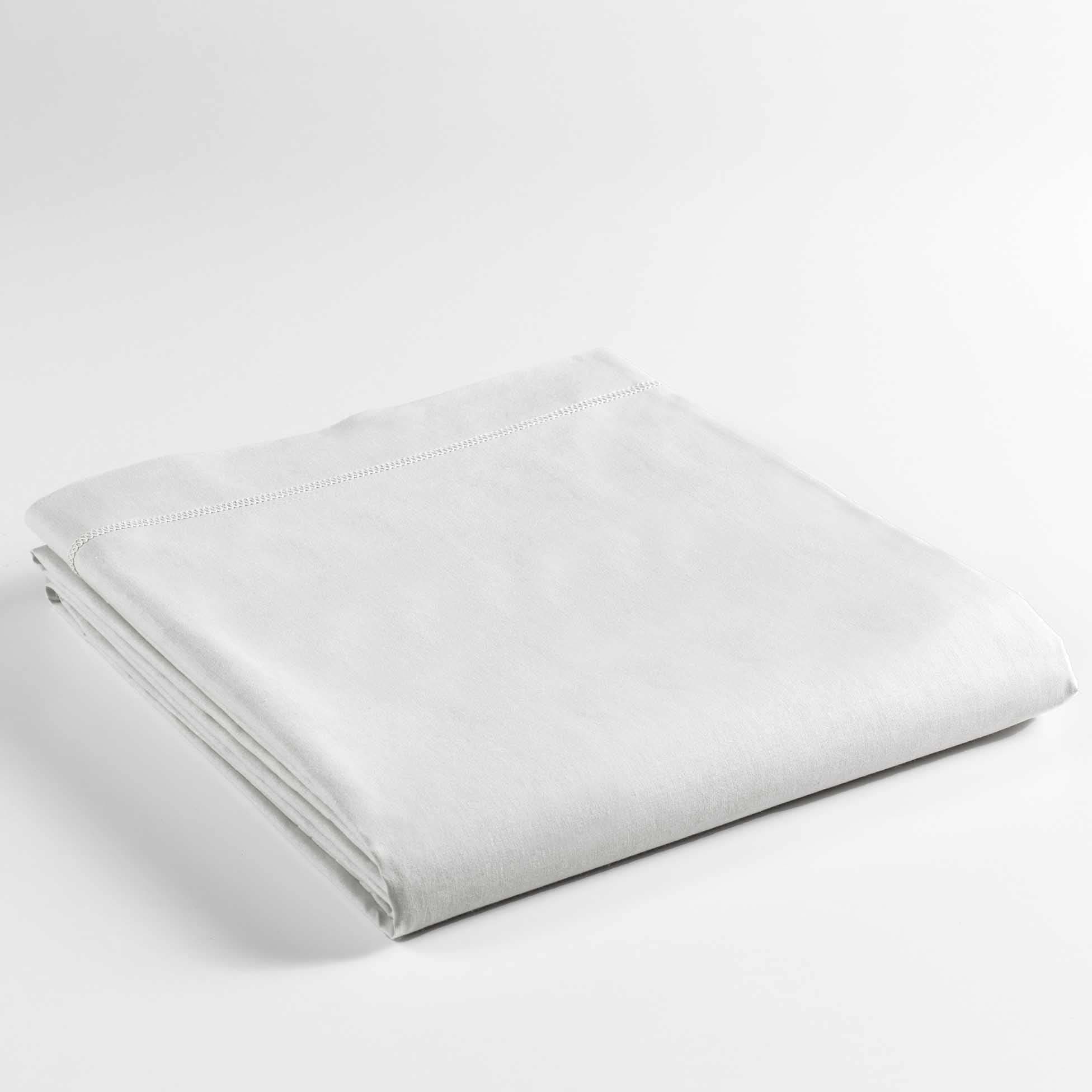 douceur d'intérieur, Drap Plat (240 x 300 cm) Lina Blanc, 100% Coton