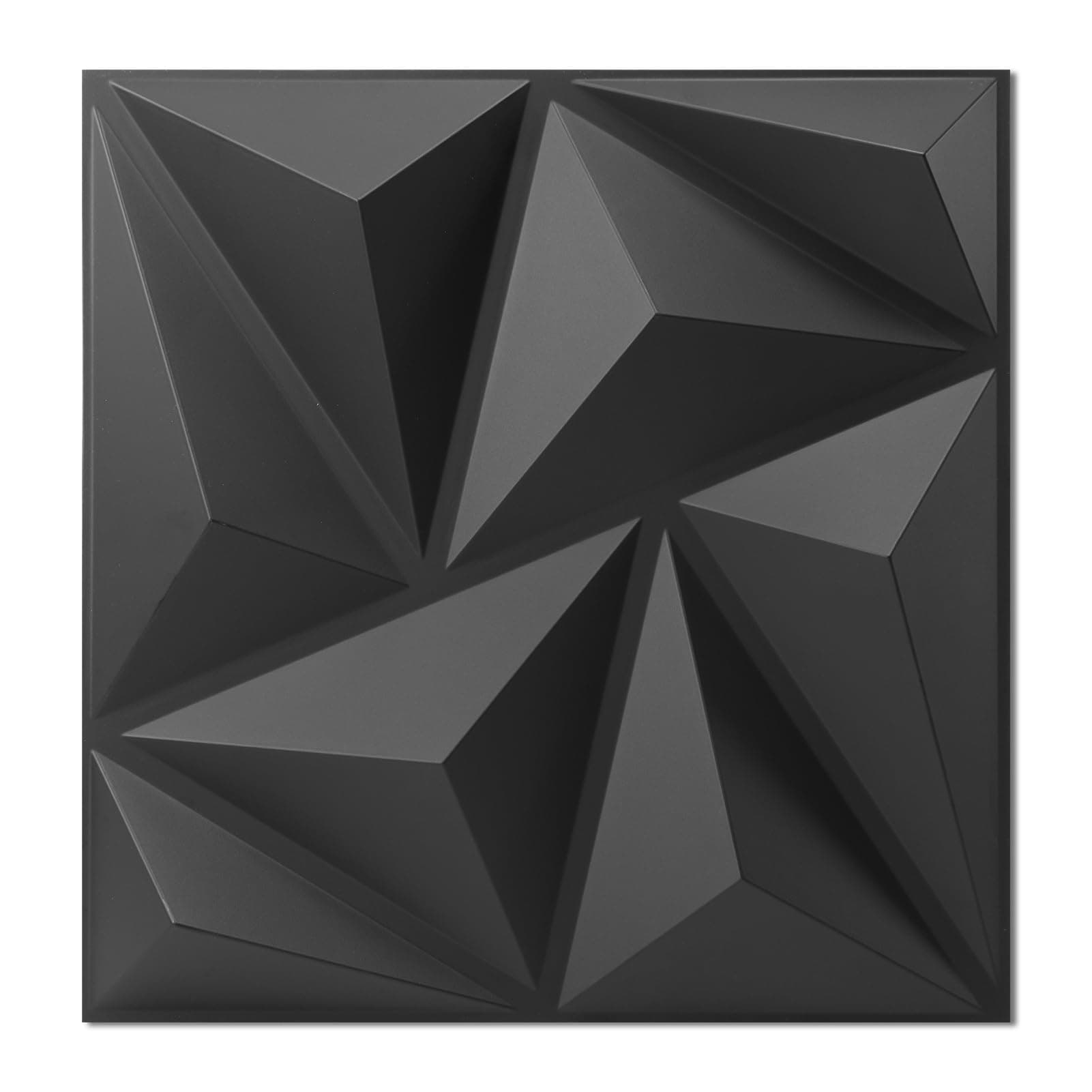 Art3d Lot de 20 panneaux muraux décoratifs 3D en PVC, 1,8 m², décoration murale intérieure en PVC, 30 x 30 cm,Noir