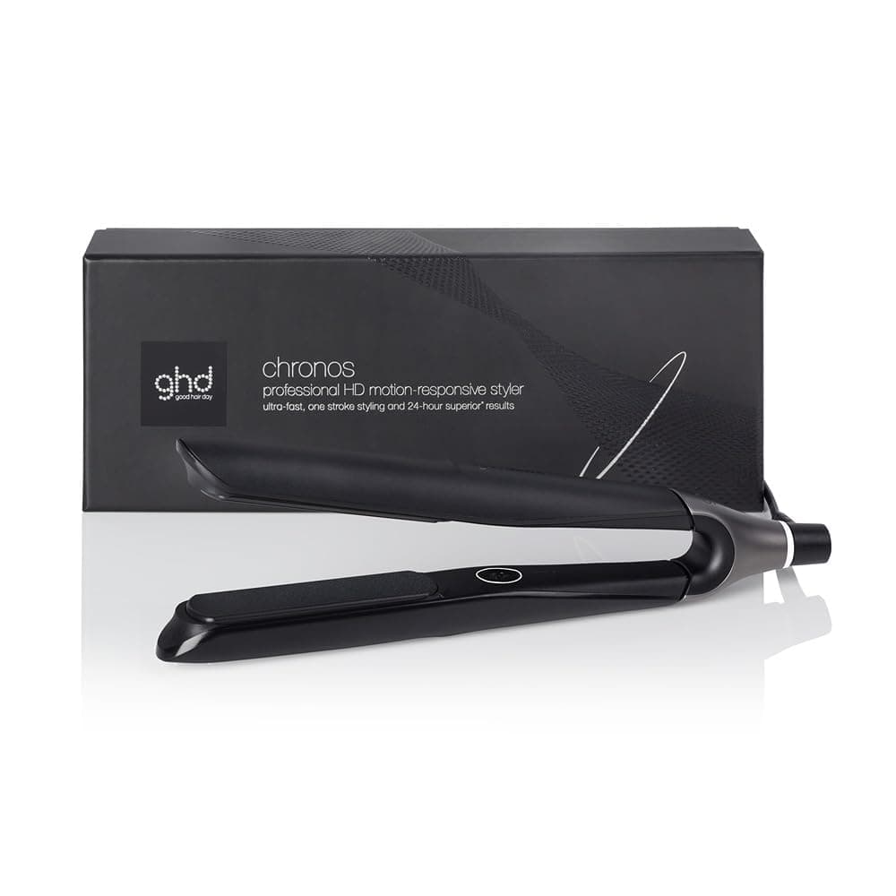 ghd chronos - plancha de pelo profesional, lisos, rizos y ondas de alta definición, 3 veces más rápida, tecnología HD motion-responsive, temperatura óptima de peinado 185ºC