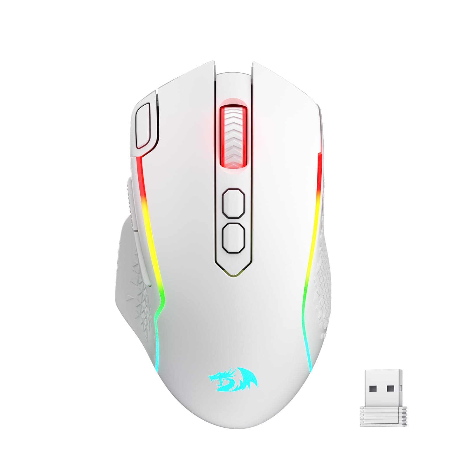 Redragon M810 MAX 3-Modi Wireless Gaming Maus, 12000 DPI, kabelgebundene/kabellose RGB-Maus mit Rapid Fire-Taste, 8 Makrotasten, 188 Stunden zuverlässige Stromversorgung für PC/Mac/Laptop
