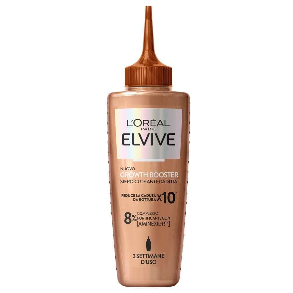 L'Oréal Paris Elvive Siero Cute Anti-Caduta, Per Capelli Tendenti alla Rottura, Rinforza i Capelli Esistenti e Ne Stimola la Crescita, Con Complesso Fortificante Aminexil-R, Growth Booster, 102 ml