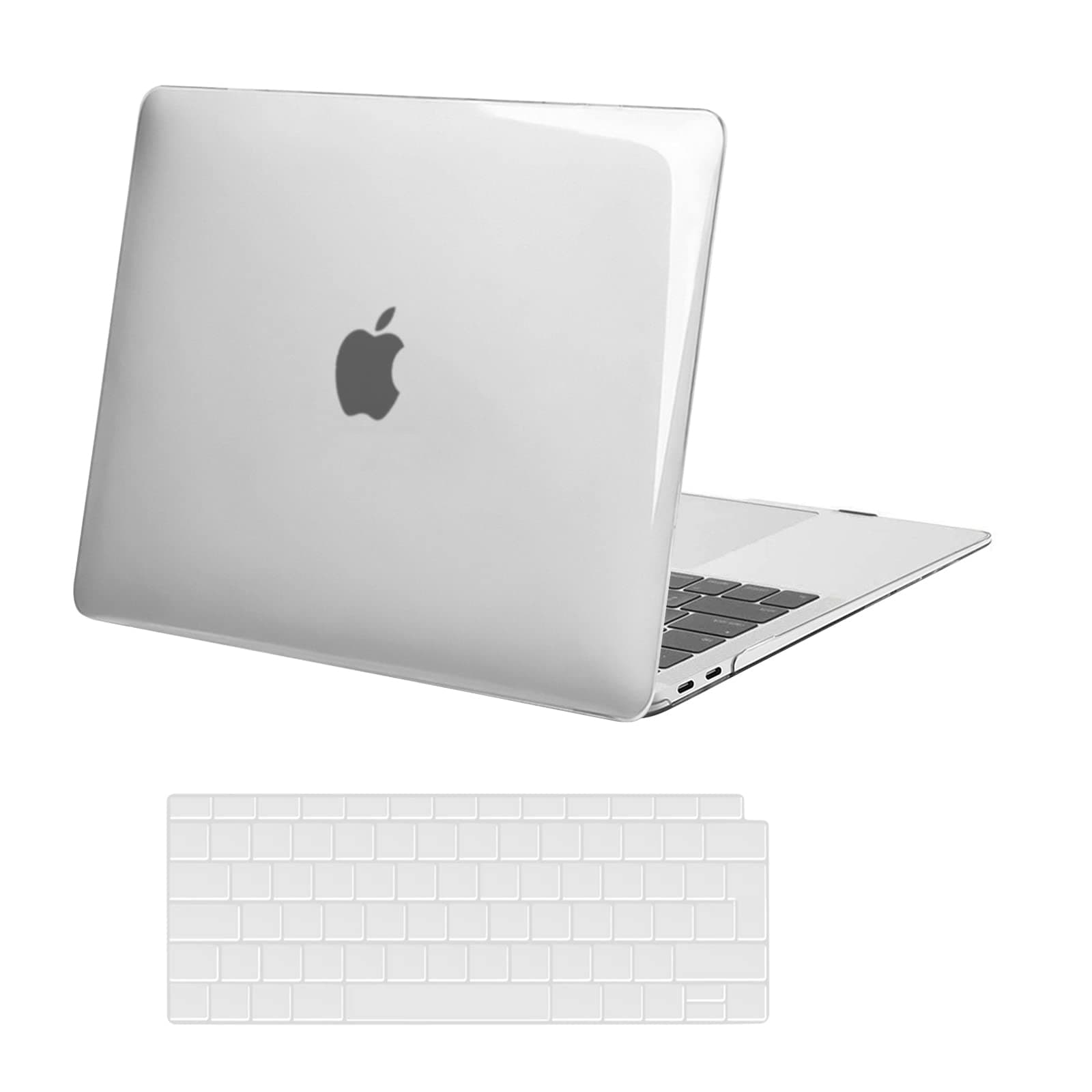 MOSISO Custodia Compatibile con MacBook Air 13 Cover M1 2021 2020 2019 2018 | Copritastiera&Case per MacBook Air 13,3 pollici A2337 A2179 A1932 Retina con Touch ID, Chiaro Cristallo