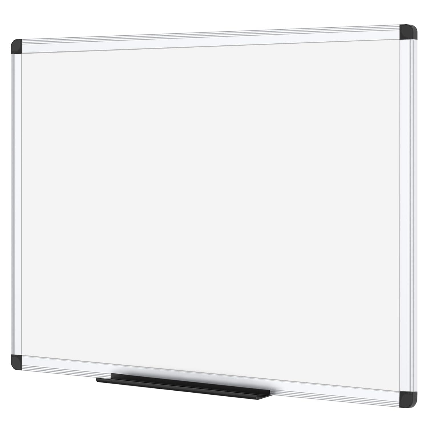 VIZ-PRO Pizarra Blanca Magnética con Marco de Aluminio y Bandeja para Rotuladores, 120 x 90 cm, Ideal para Oficina, Escuela y Hogar