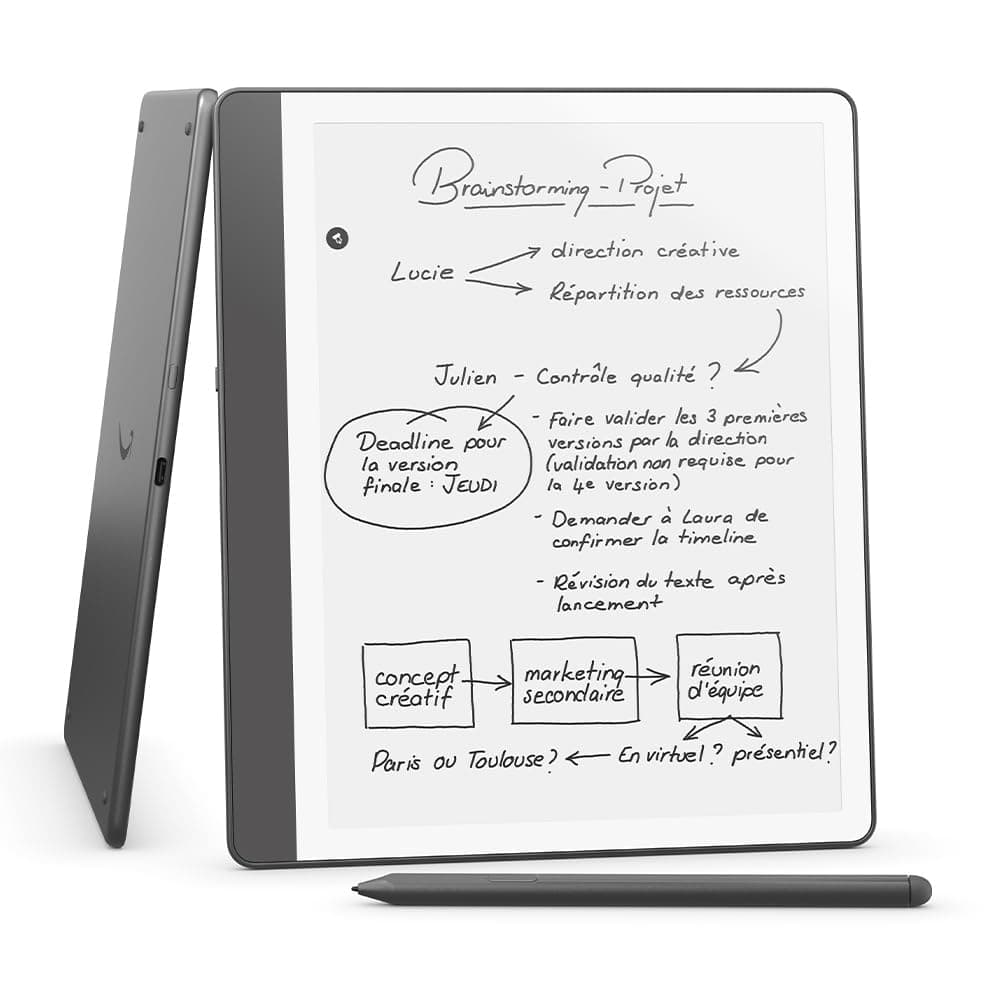Amazon Kindle Scribe (16 Go) | Écran repensé avec bordures uniformes | Écriture dans les livres et documents | Stylet premium inclus | Gris tungstène