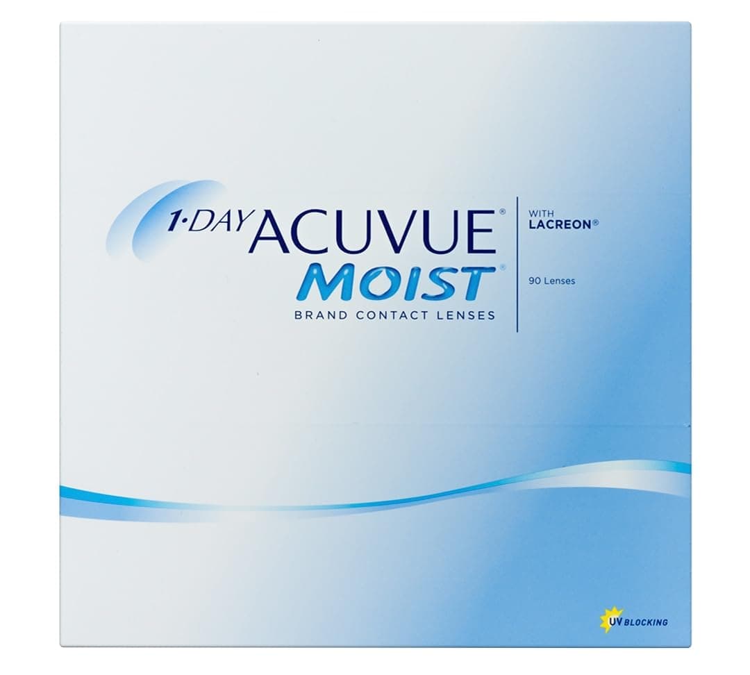 Acuvue 1-DAY Acuvue MOIST con tecnologia LACREON; Lenti a contatto giornaliere; Protezione UV;-4.50 diottrie; BC 8.5; DIA 14.20; 90 lenti