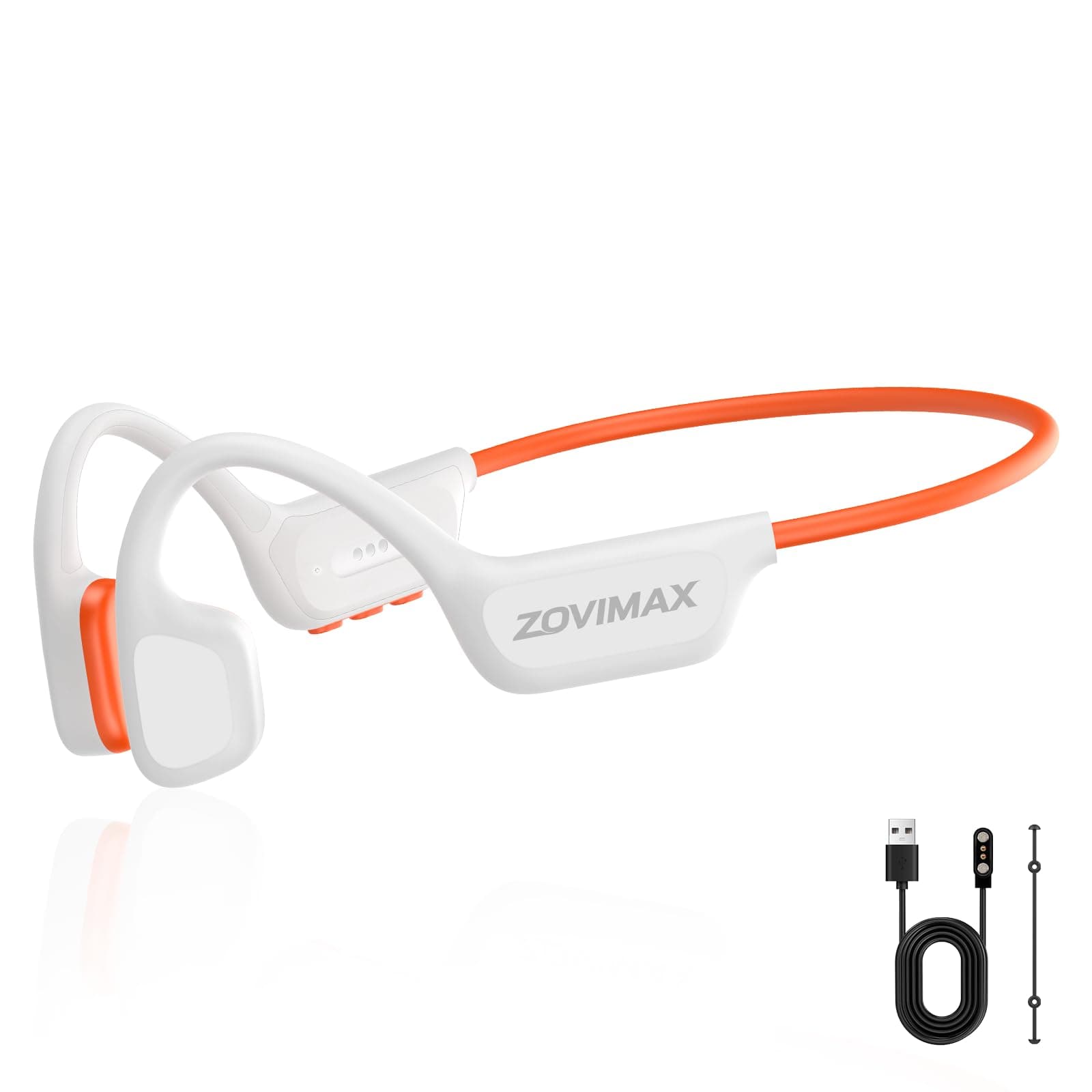 ZOVIMAX Militari Cuffie Conduzione Ossea, Bluetooth 6.0, IP68 Nuoto Impermeabili Sport-Cuffie con Lettore MP3 da 32GB, 12 Ore Anti-vento Open Ear Sportive Auricolari per Subacquee/Surf/Corsa/Ciclismo