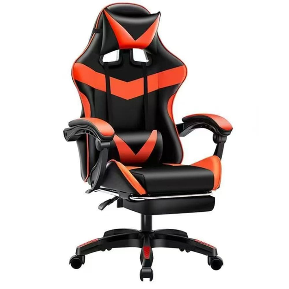 BAKAJI Sedia Gaming Poltrona da Ufficio Direzionale Ruote Girevole Sportiva Racer Direzionale Office Racing Presidenziale Casa Studio Sedia Da Scrivania Altezza Regolabile (Nero e Rosso)