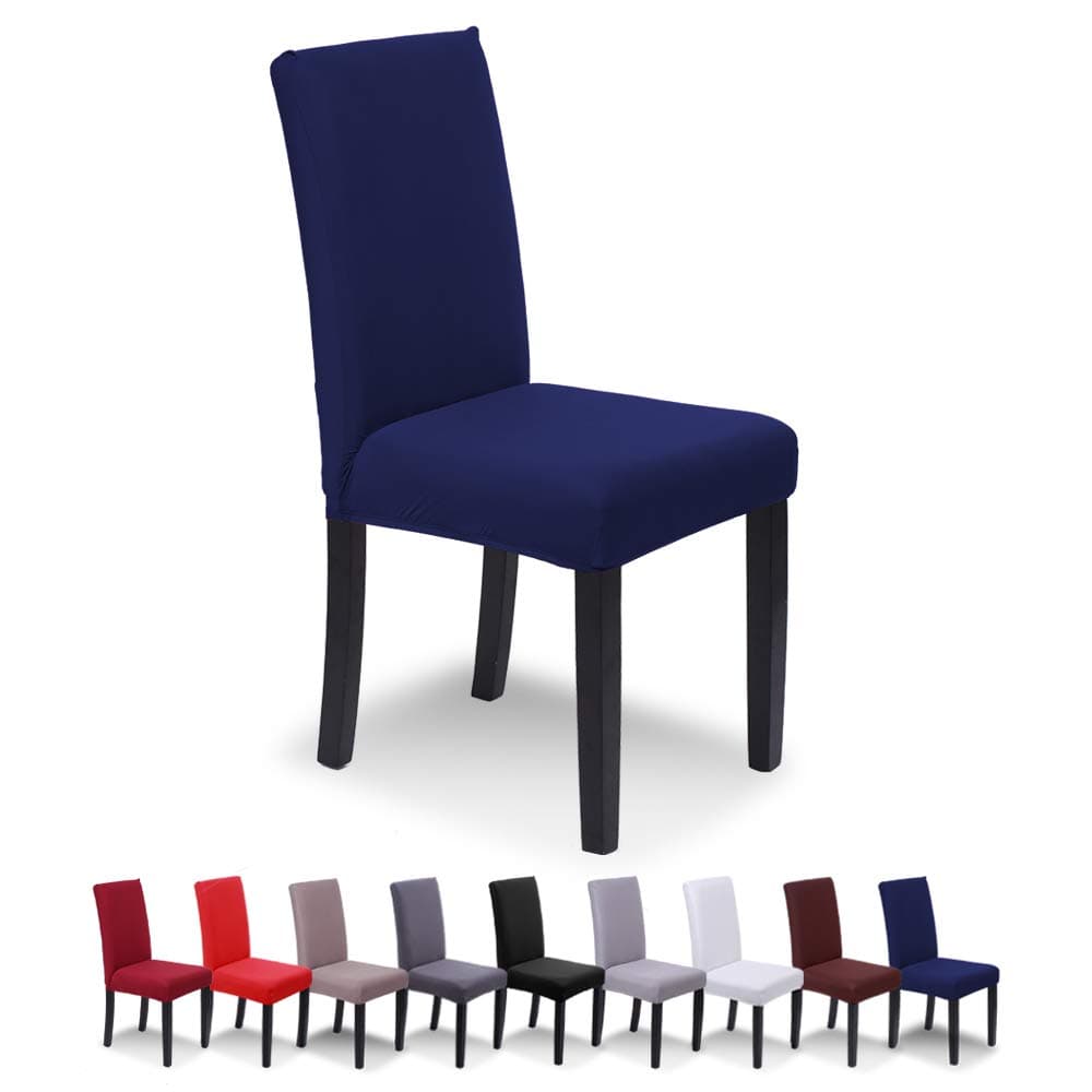 SaintderG® Coprisedie con schienale 4 pezzi, lavabile Estraibile, molto facile da pulire e resistente, coprisedile, moderna sala da pranzo, hotel, arredamento ristorante (Blu navy, 4 pezzi)