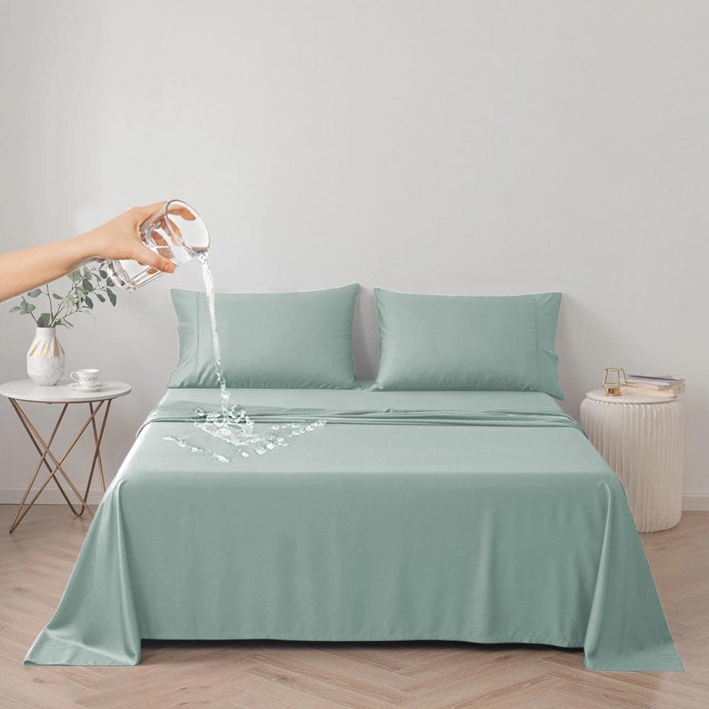 DUJUIKE Copriletto Impermeabile, Lenzuolo impermeabile, Coprimaterasso, Copridivano Divano per Cane, Gatto, Bambini, per letto matrimoniale (Verde, Queen 200 * 230cm)