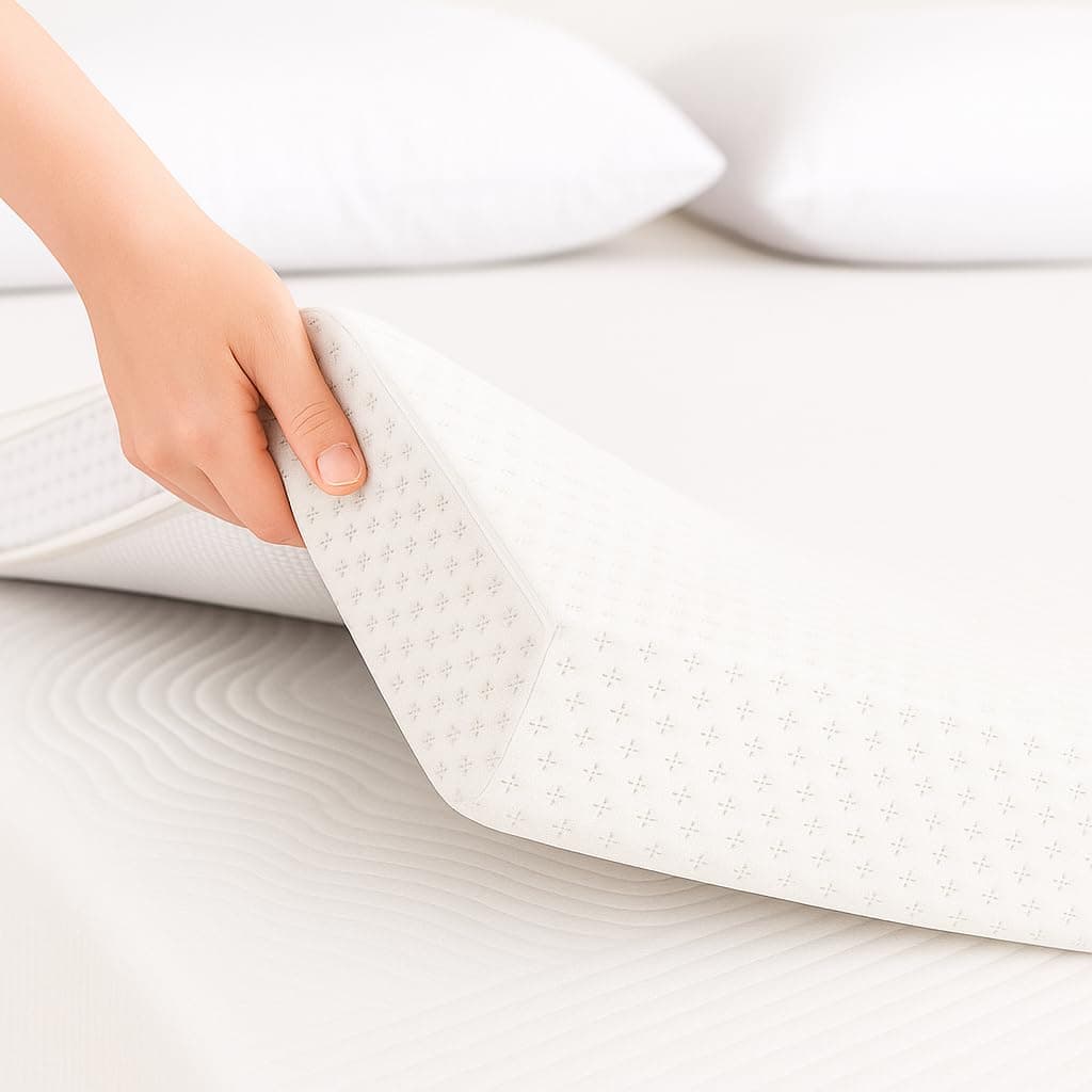 Topper Viscoelastico Nucleo 100% Viscoelastica | 135 x 190cm | Grosor 8CM | Fabricado en España | Alivia Tensiones Musculares | Sobrecolchon Desenfundable y Lavable | Transpirable y Antiacaros