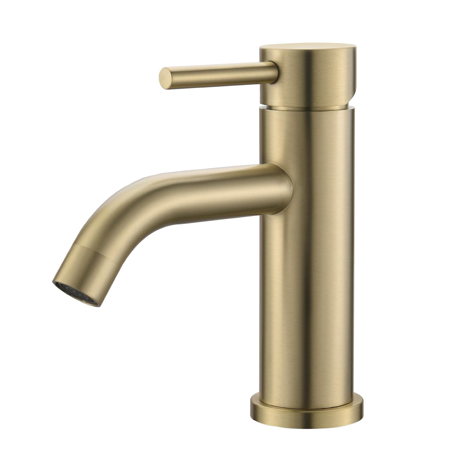 Ibergrif Grifo Lavabo Dorado, Mezclador Monomando Clásico para Baño, Agua Fría y Caliente, Acero Inoxidable, M11003Y