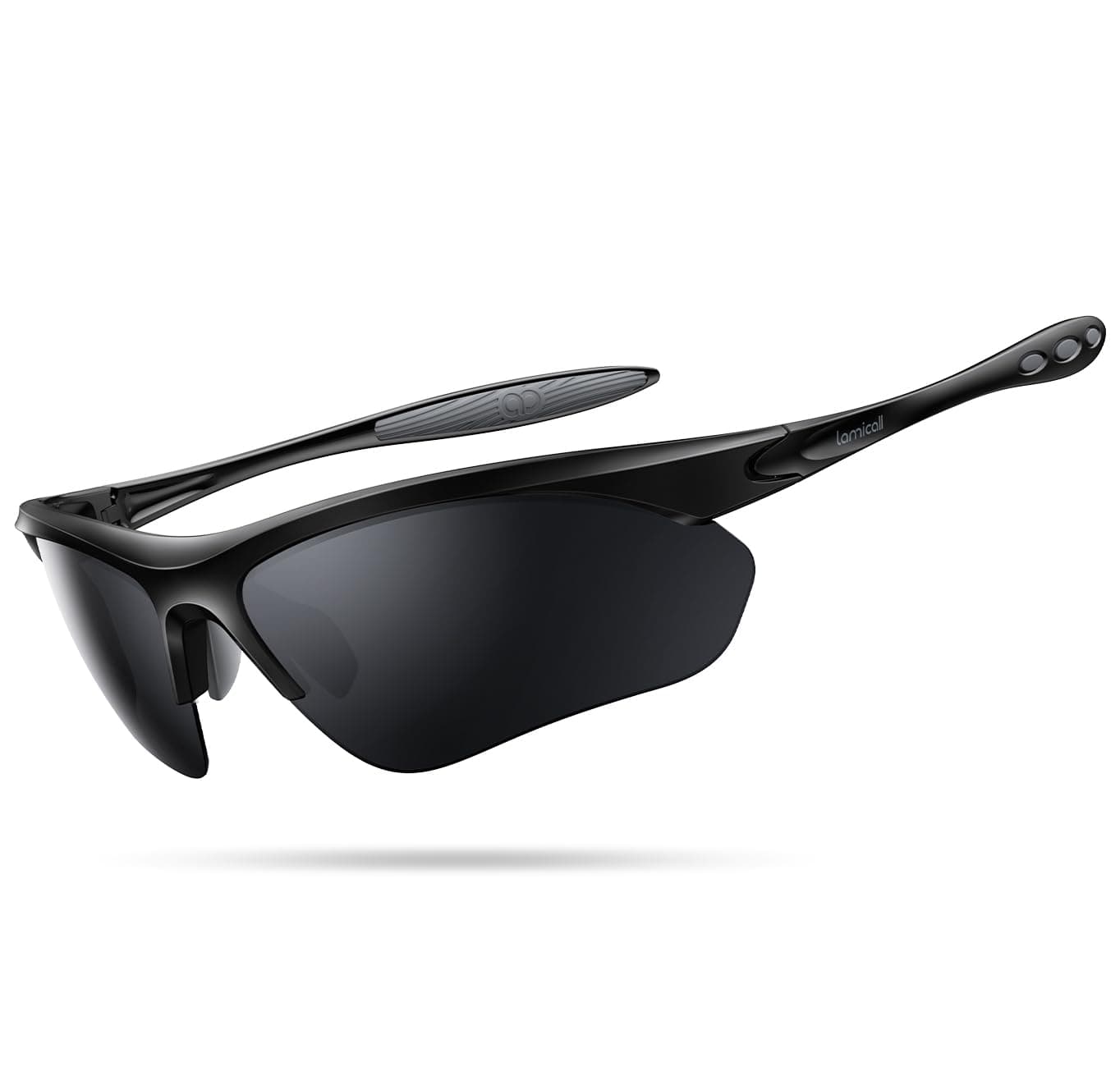 Lamicall Occhiali da Sole Ciclismo Polarizzati - [22g & Design Avvolgente] UV400 Protezione, TR90-Montatura, Nasello Regolabile, Occhiali da Sole Sportivi Multifunzionali per Pesca/Corsa/Escursionismo