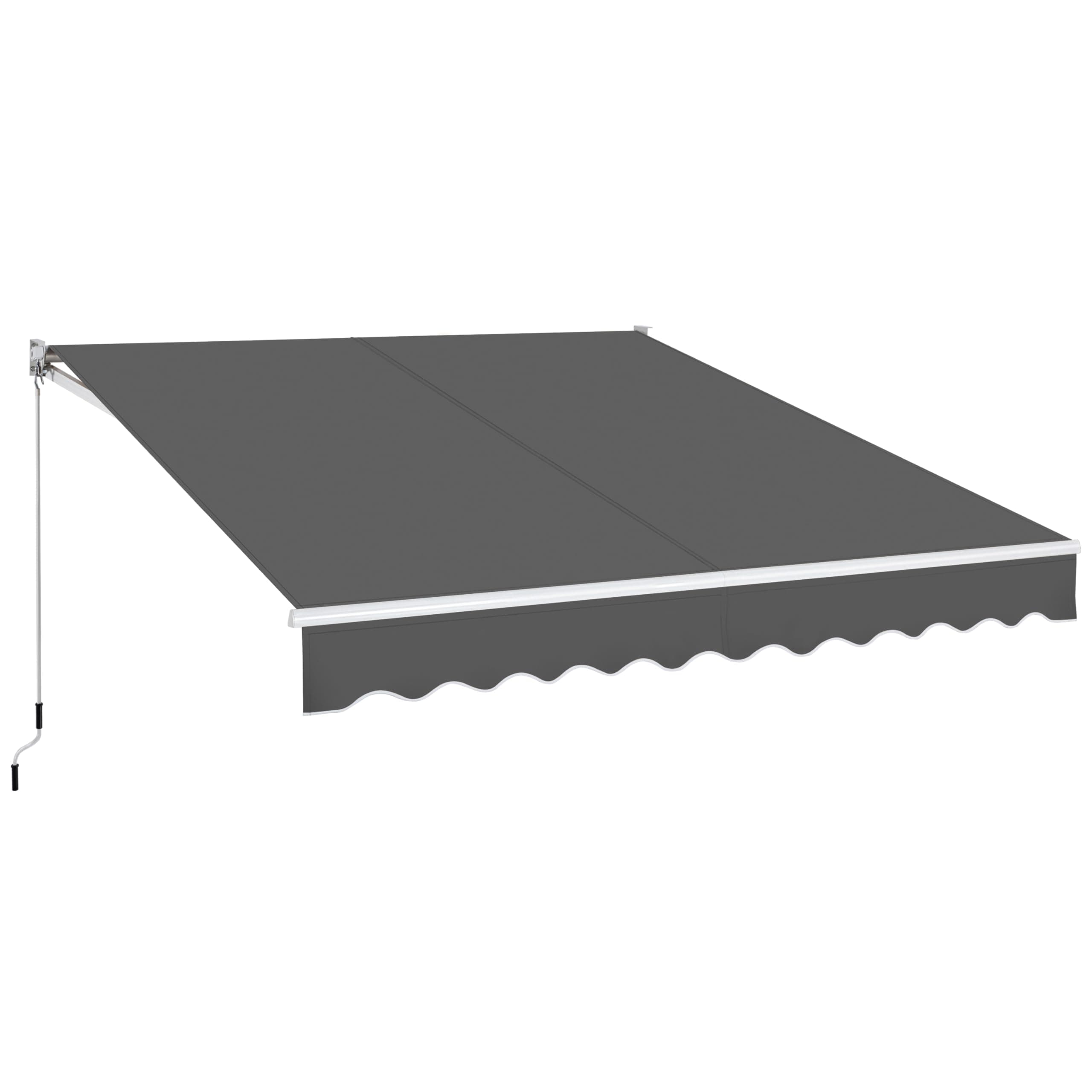 Yaheetech Toldo Manual Retráctil 300x250cm con Manivela de Aluminio de Pared o Techo con Protección Solar UV50+ para Jardín Terraza Exterior Gris Oscuro