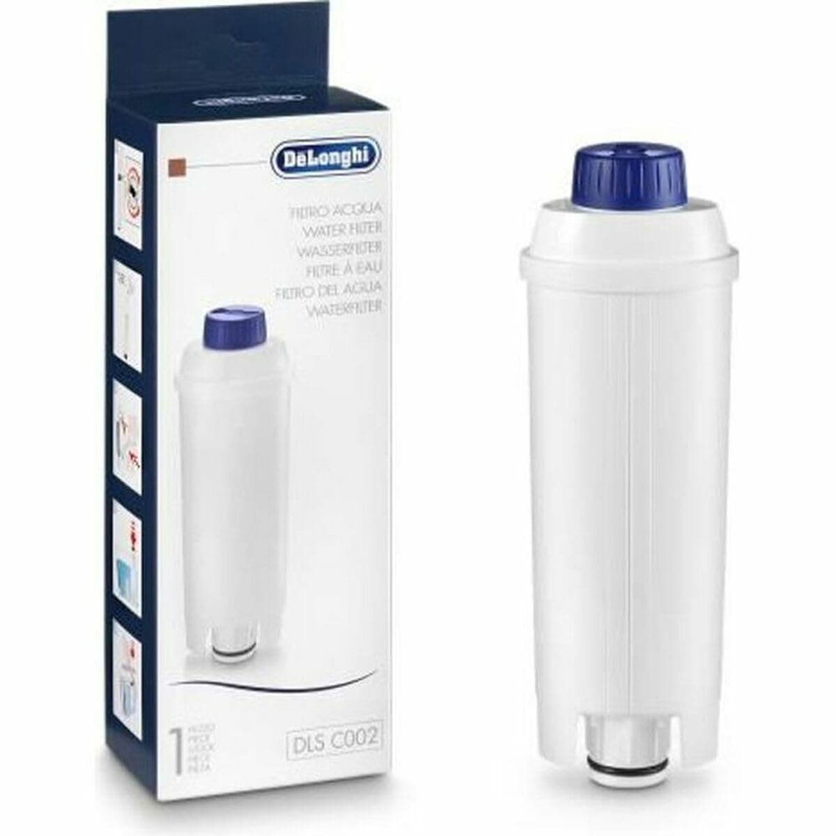 De'Longhi Cartouche Filtrante DLSC002, Filtre a Eau Machine a Café, Blanc