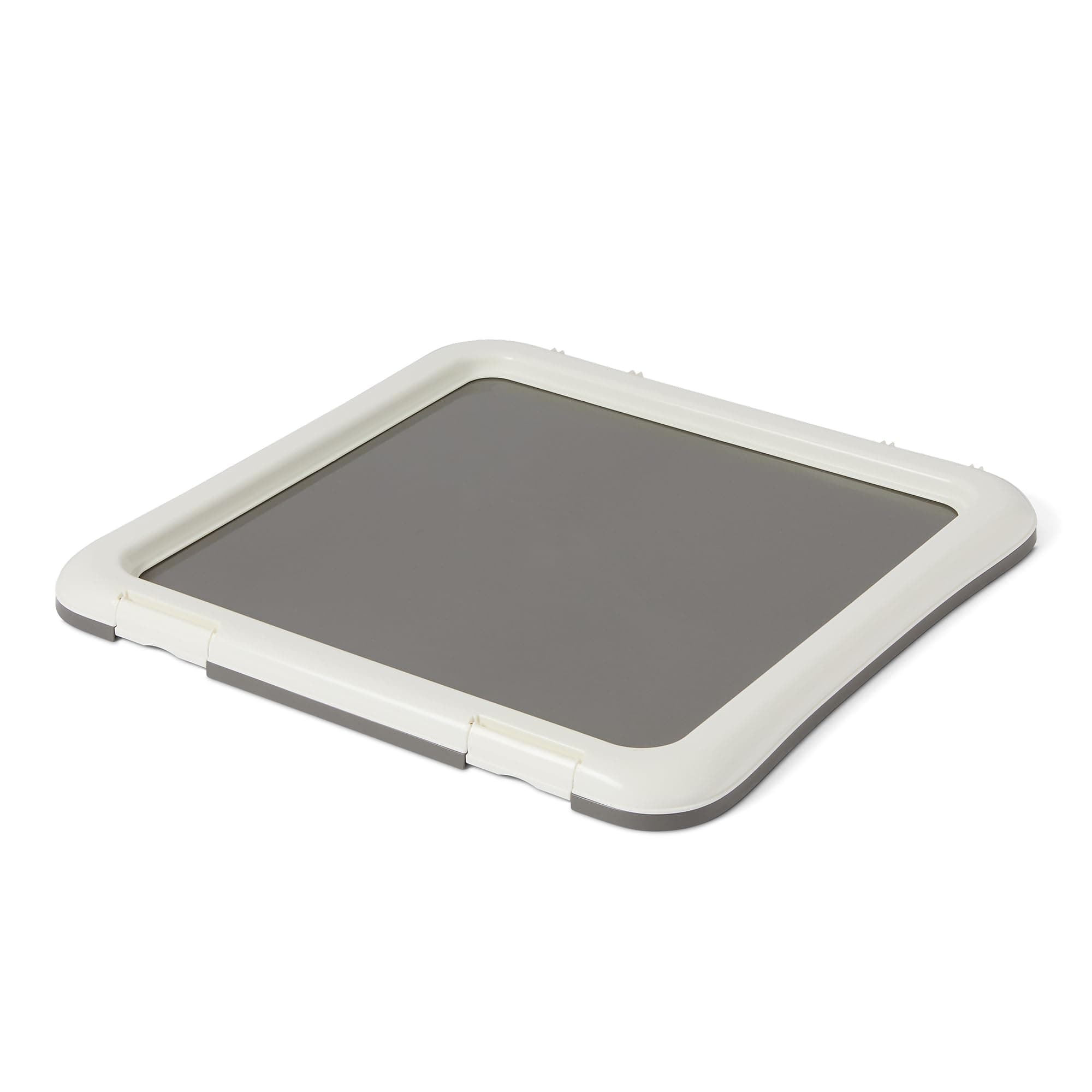 Amazon Basics, Supporto per Tappetini Igienici da Addestramento per Cani, con Chiusure di Sicurezza, Extra Spesso e Antiscivolo, in Plastica Riciclata, 61,1cm, S, Colore Bianco e Antracite