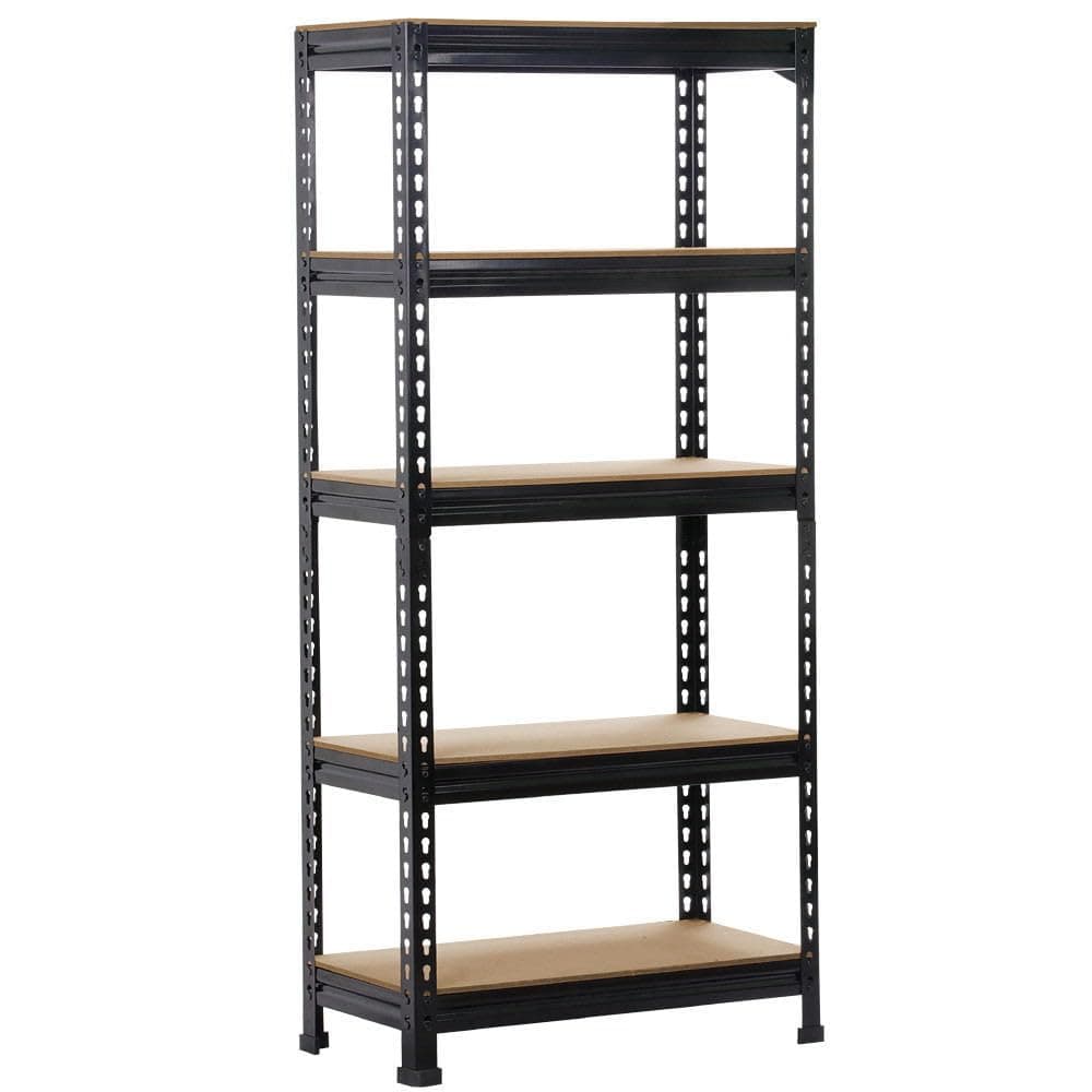 Yaheetech Scaffale Metallo Garage 5 Ripiani Regolabili 150x70x30 cm | Scaffalatura Metalliche Carico Massimo per Ripiano 130 KG Mensole da Magazzino per Mensola Cucina Esterno Nero