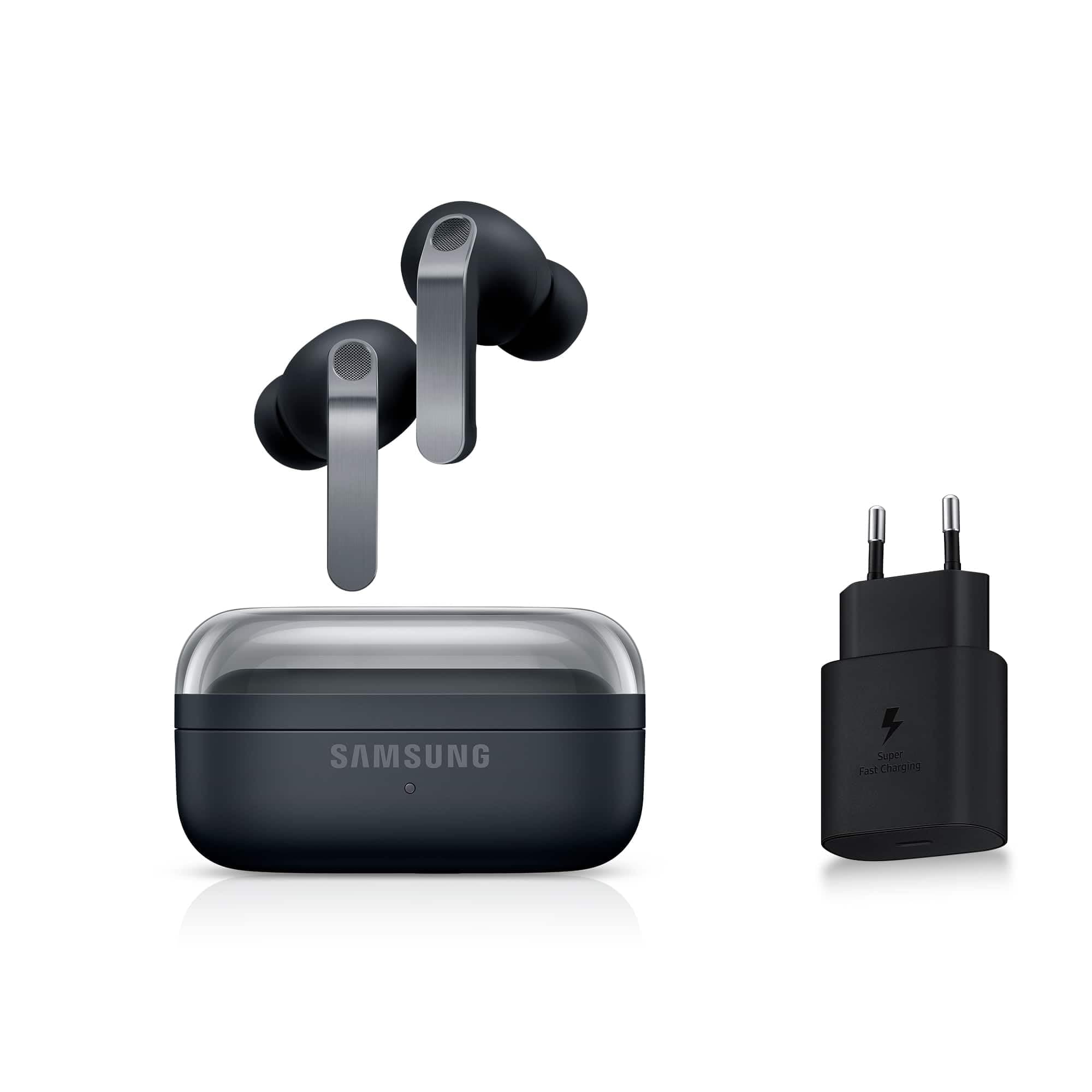Samsung Galaxy Buds4 Pro, Écouteurs Bluetooth sans Fil, Son Hi-FI de qualité Studio, Double Haut-Parleur, Appels Ultra clairs, Audio 360, Réduction de Bruit Adaptative, Chargeur Secteur Inclus, Noir