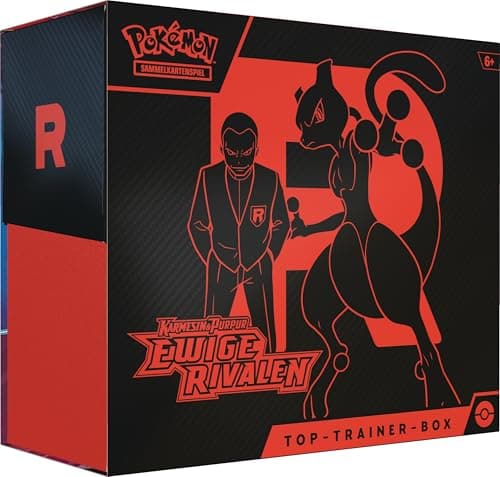 Pokémon - Gioco di carte collezionabili: Top Trainer Box Karmesin &amp; Viola – Rivali eterni (1 carta promozionale a schermo intero, 9 buste di espansione e accessori premium)